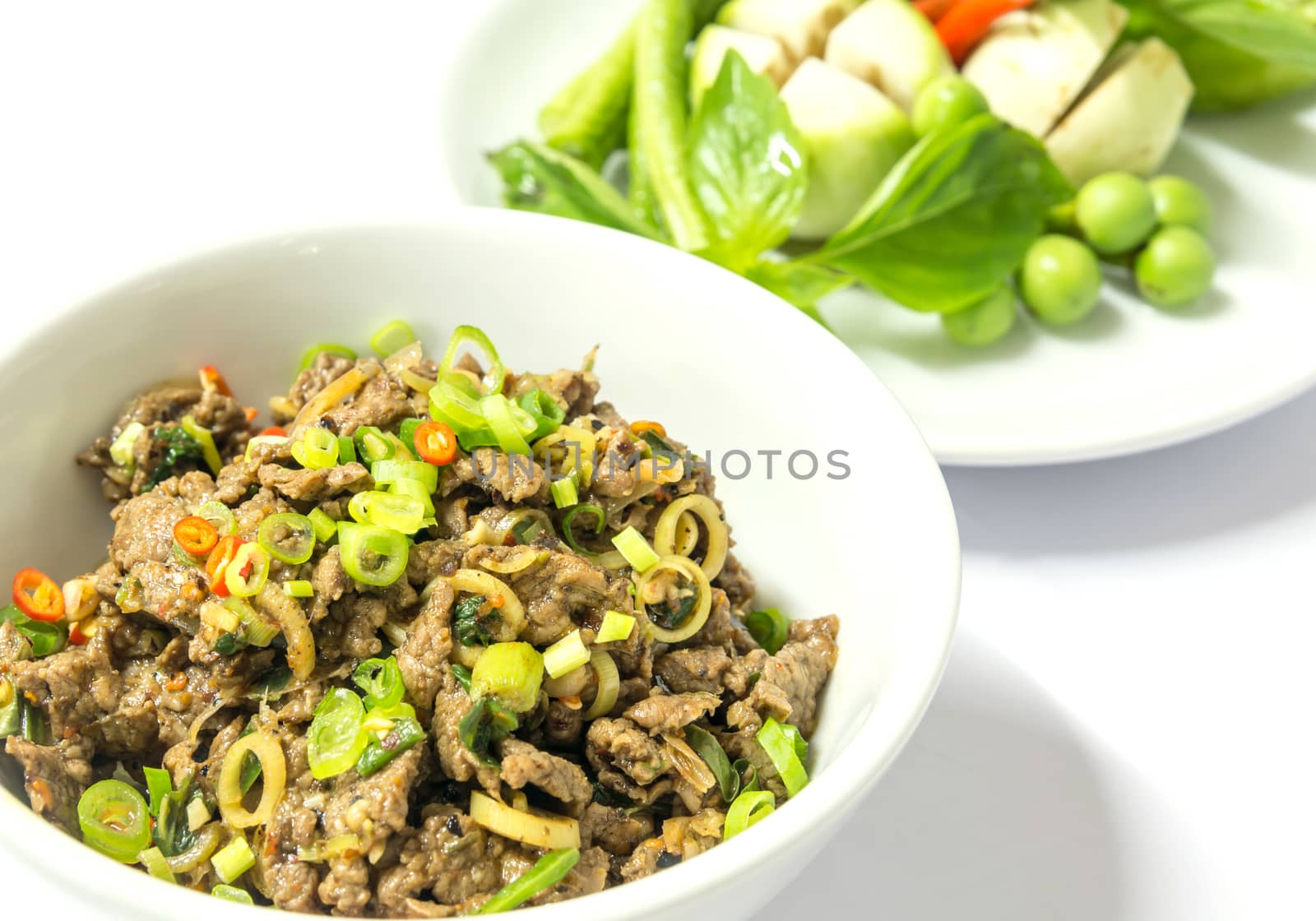 Cooked Minced Meat Spicy Salad by matter77