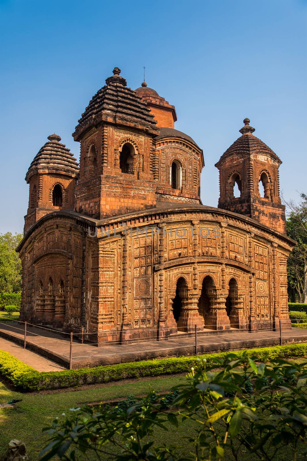The historically famous Shyam Rai temple also known as Pancha Ratna Temple in Bishnupur established in 1643 AD