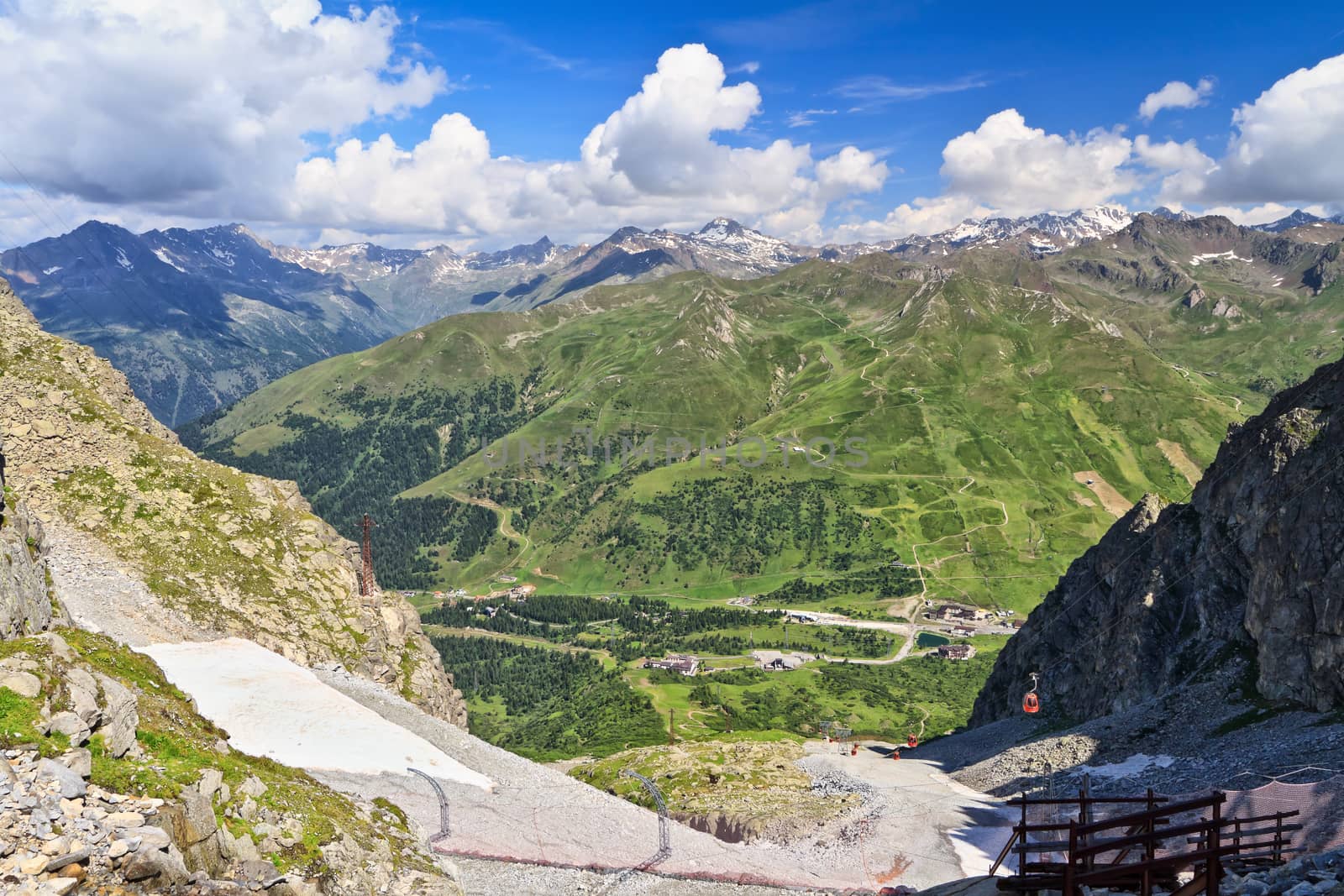 aeriel view of Tonale pass, Trentino, Italy