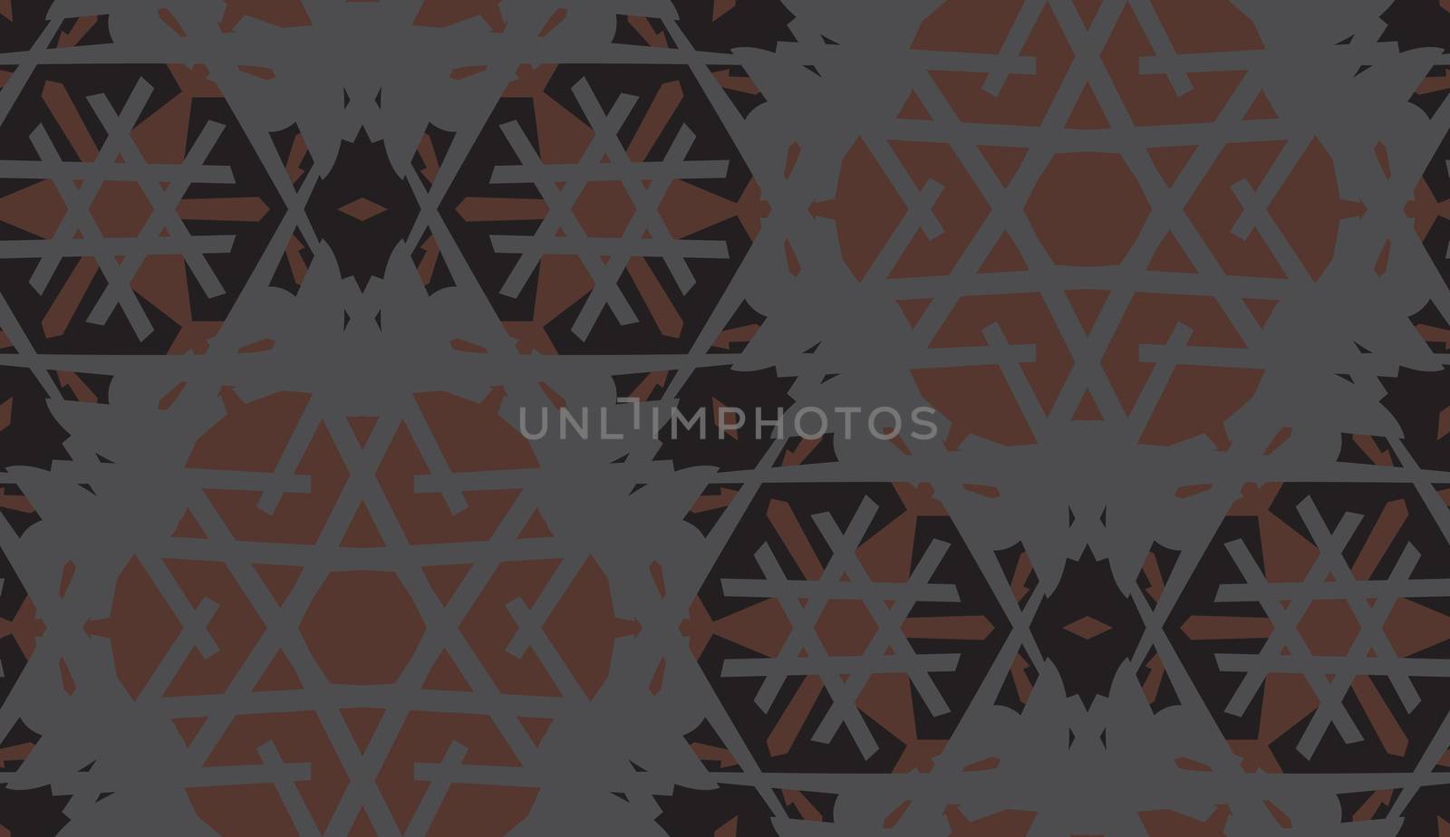 Kaleidoscope gray and brown pattern as a seamless background