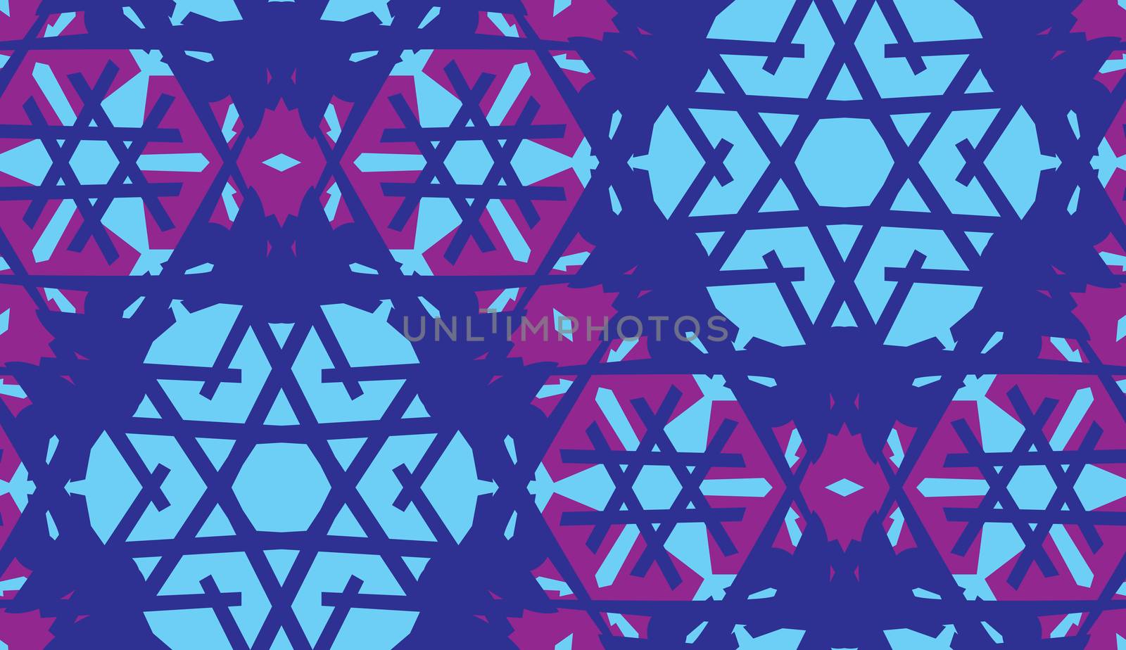 Blue kaleidoscope background as a seamless pattern