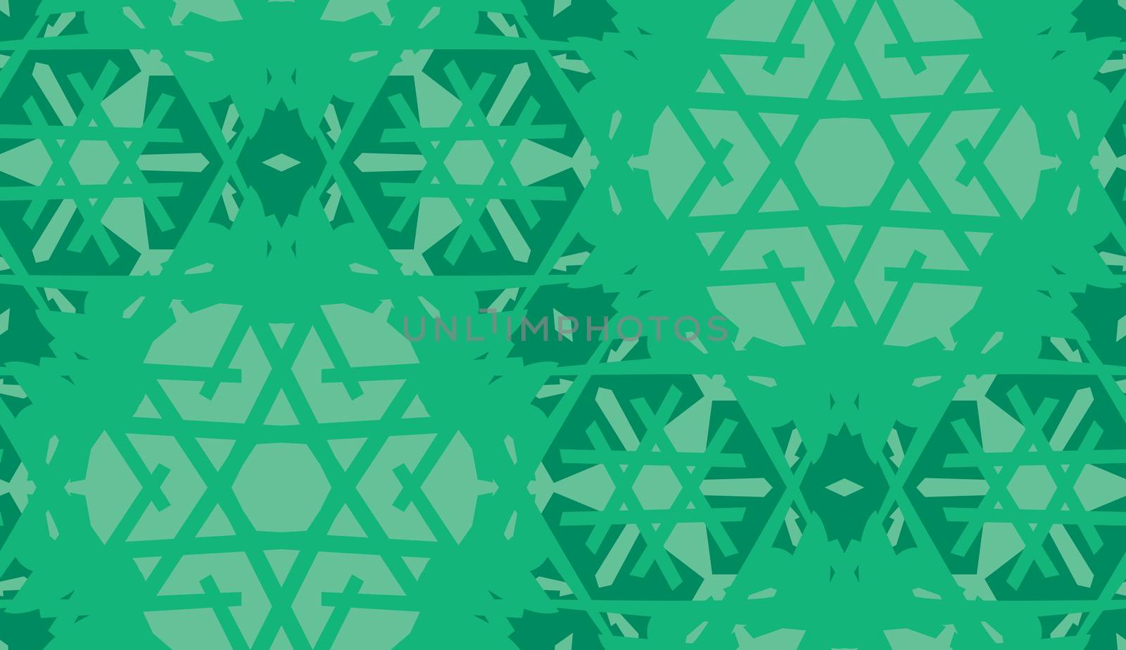 Green kaleidoscope background as a seamless pattern