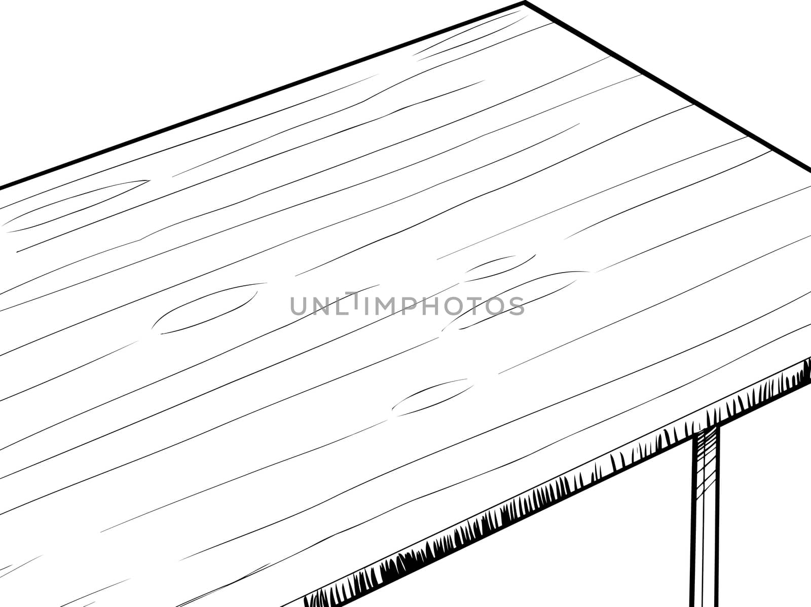 Background outline illustration of a wooden table