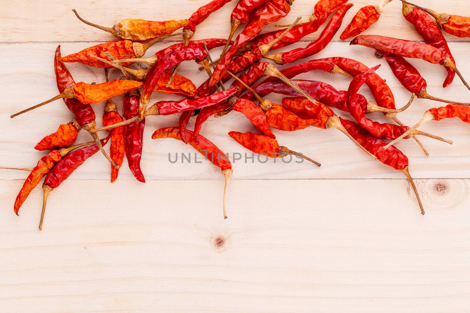 Dried Chili background for menu design and advertising campaign.