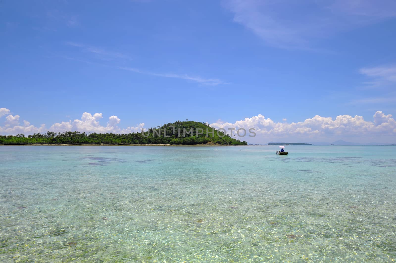 Scenery of islands at Semporna, Sabah Borneo, Malaysia.
