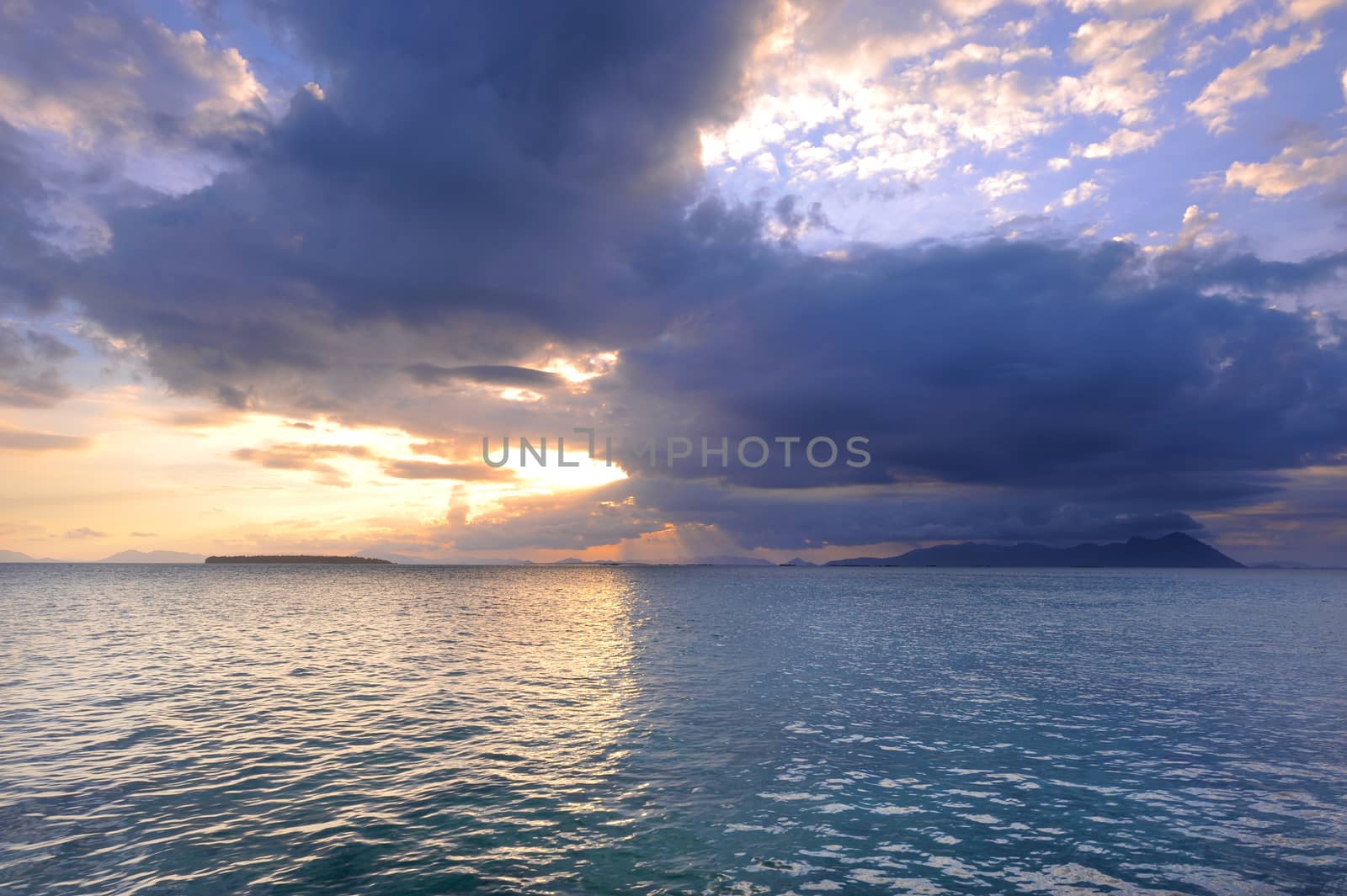 Scenery of islands at Semporna, Sabah Borneo, Malaysia.
