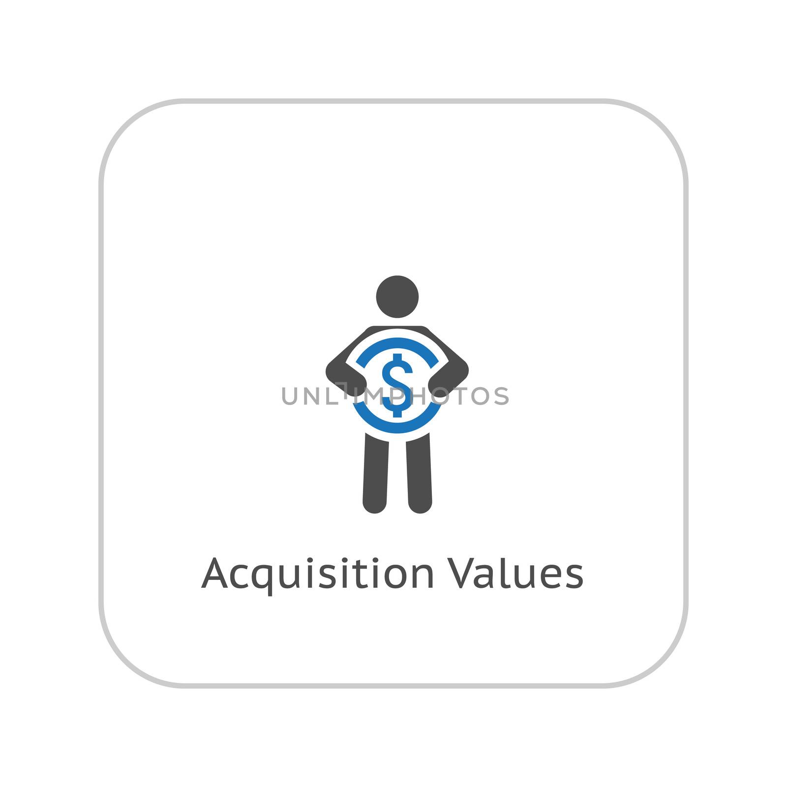 Acquisition Values Icon. Business Concept. Flat Design. Isolated Illustration.