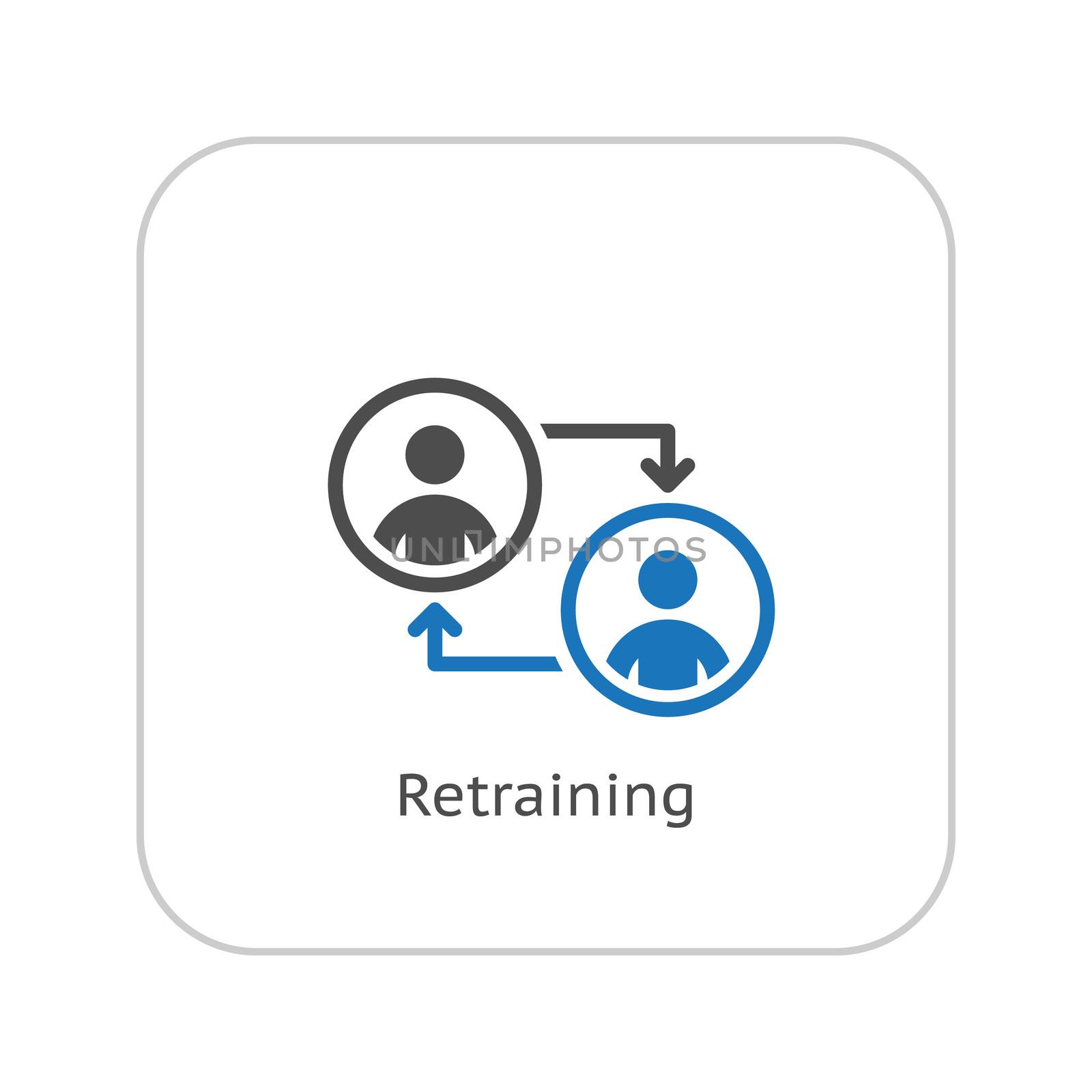Retraining Icon. Business Concept. Flat Design. by WaD