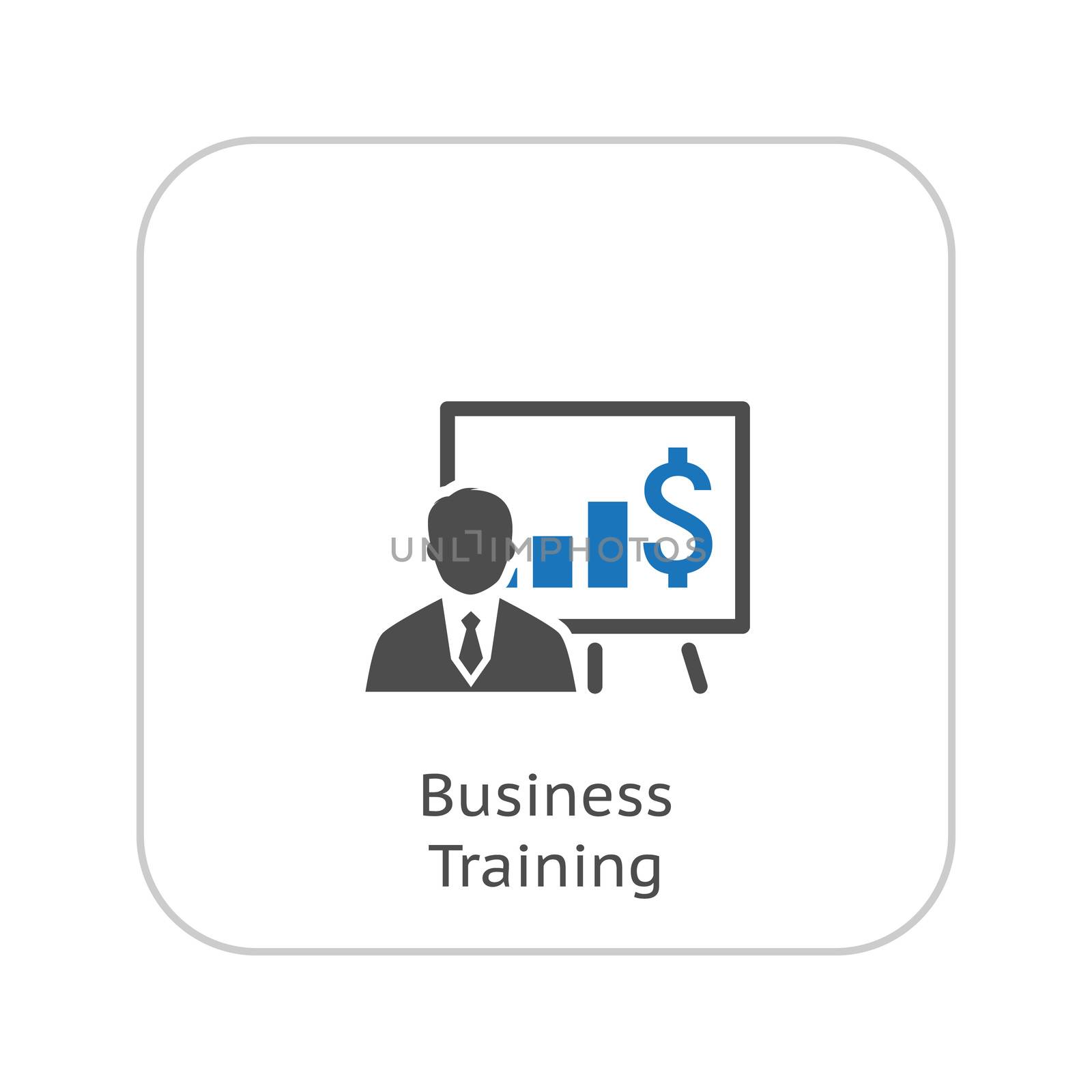 Business Training Icon. Online Learning. Flat Design. by WaD