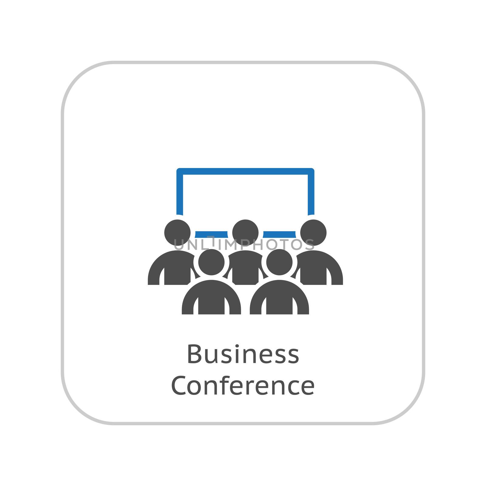 Business Conference Icon. Online Learning. Flat Design. by WaD