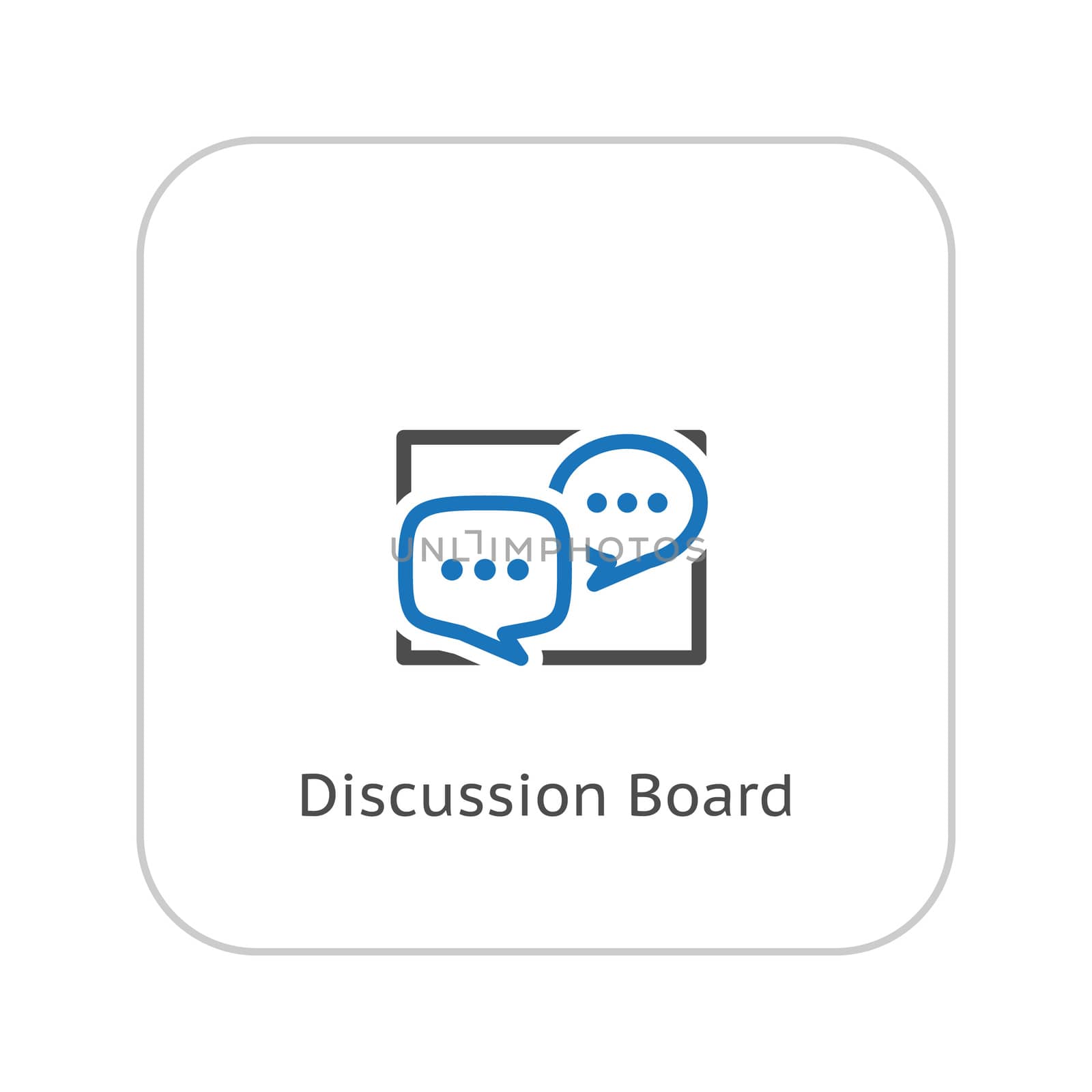 Discussion Board Icon. Business Concept. Flat Design. Isolated Illustration.