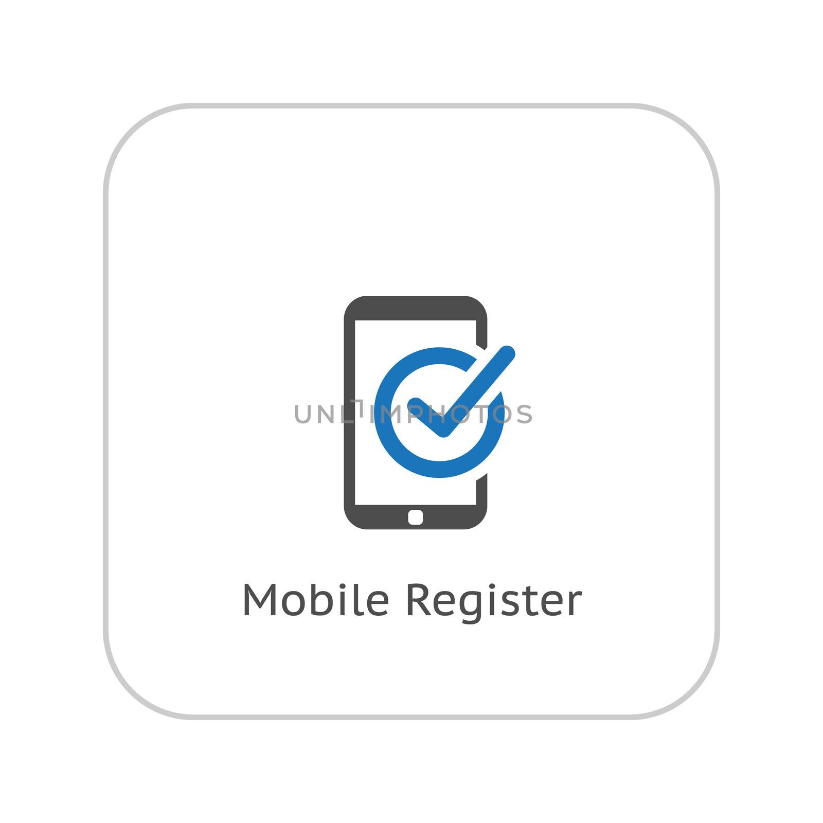 Mobile Register Icon. Online Learning. Flat Design. by WaD