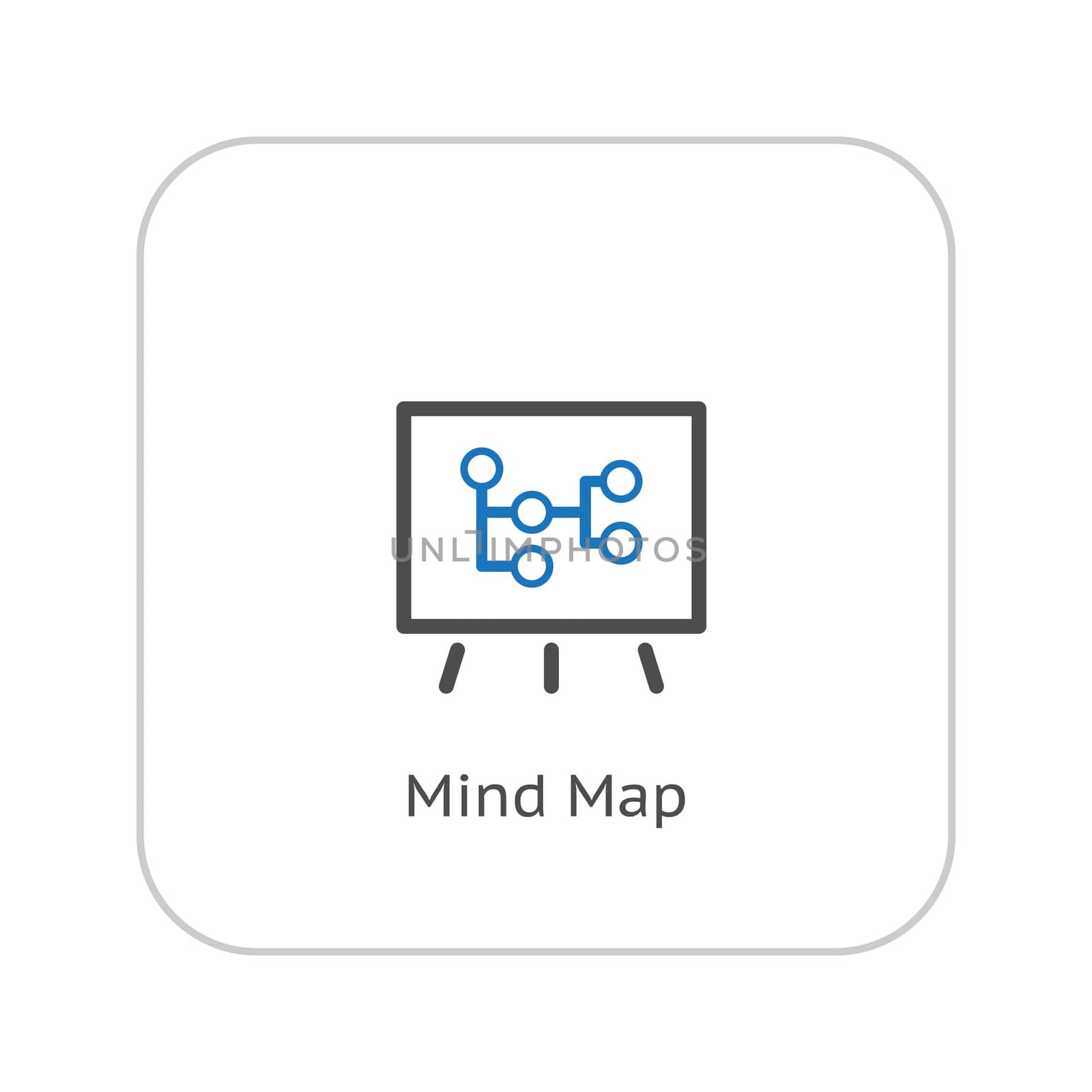 Mind Map Icon. Business Concept. Flat Design. Isolated Illustration.