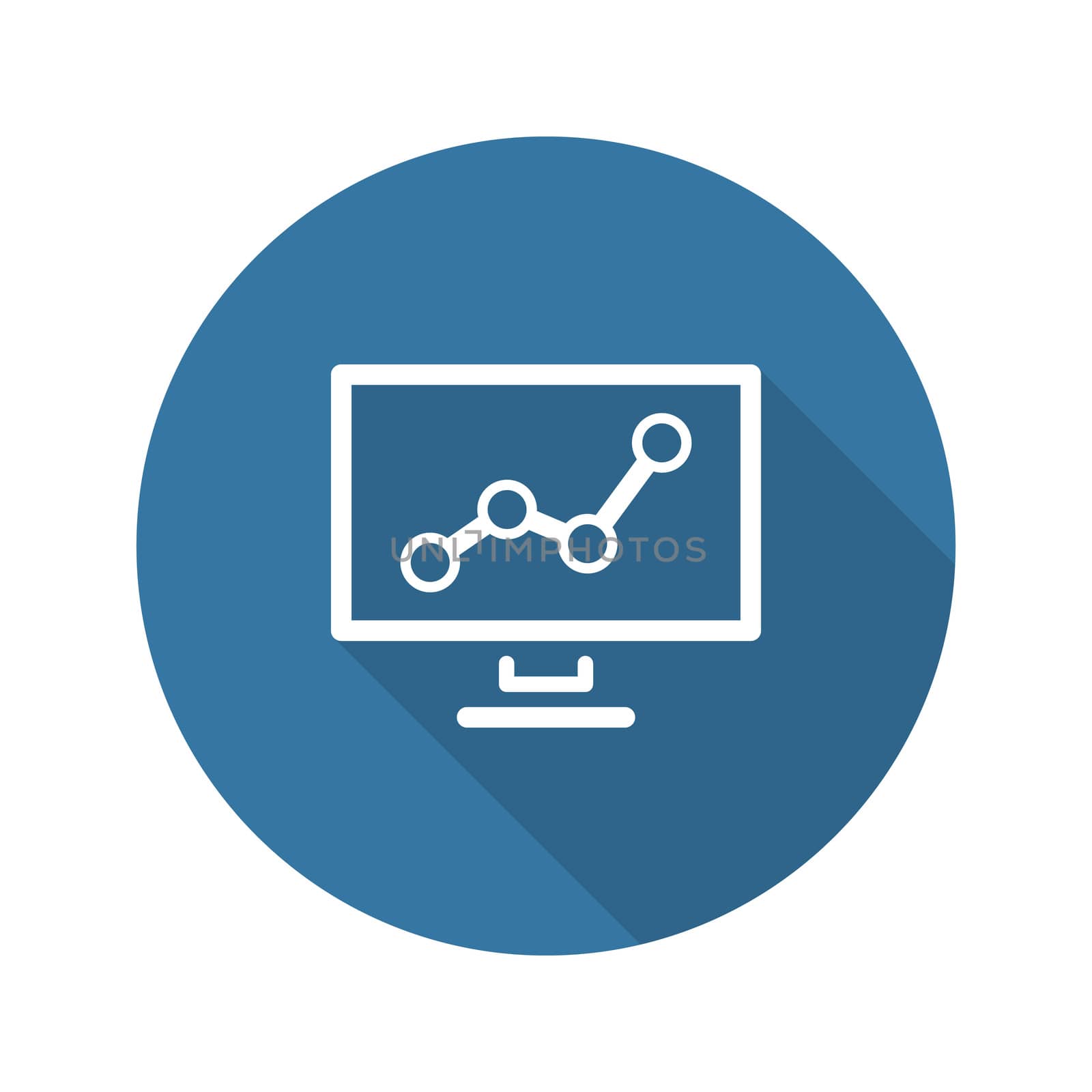 Business Analytics Icon. Business Concept. Flat Design. Long Shadow. Isolated Illustration.