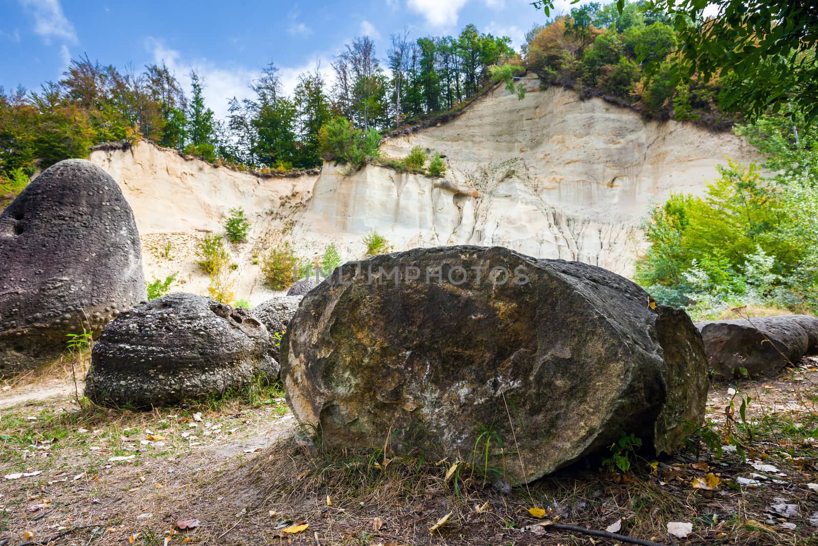 Costesti, Romania - Septemper 2, 2012: The Trovants of Costesti - The Living and Growing Stones of Romania