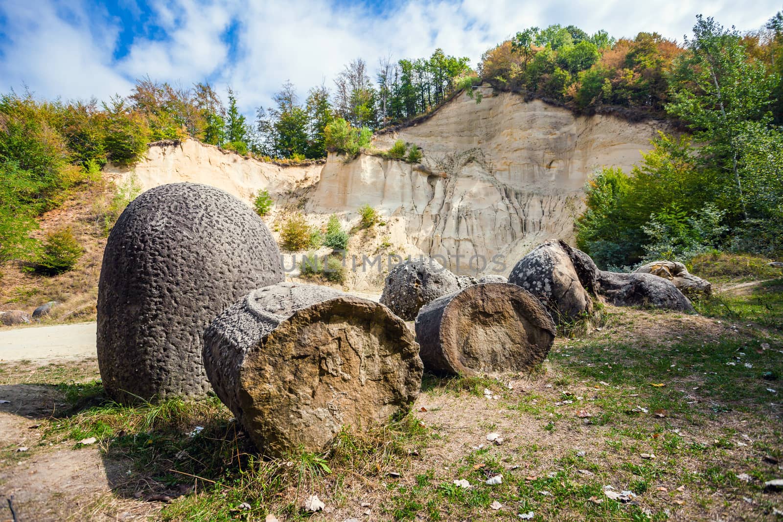 Costesti, Romania - Septemper 2, 2012: The Trovants of Costesti - The Living and Growing Stones of Romania