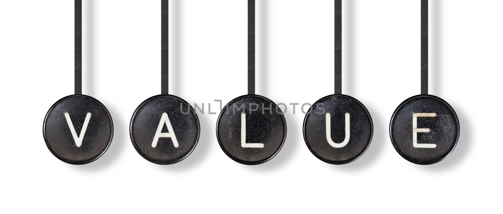 Typewriter buttons, isolated on white background - Value