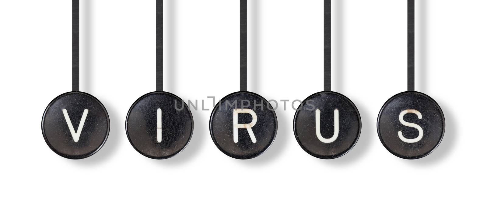 Typewriter buttons, isolated on white background - Virus