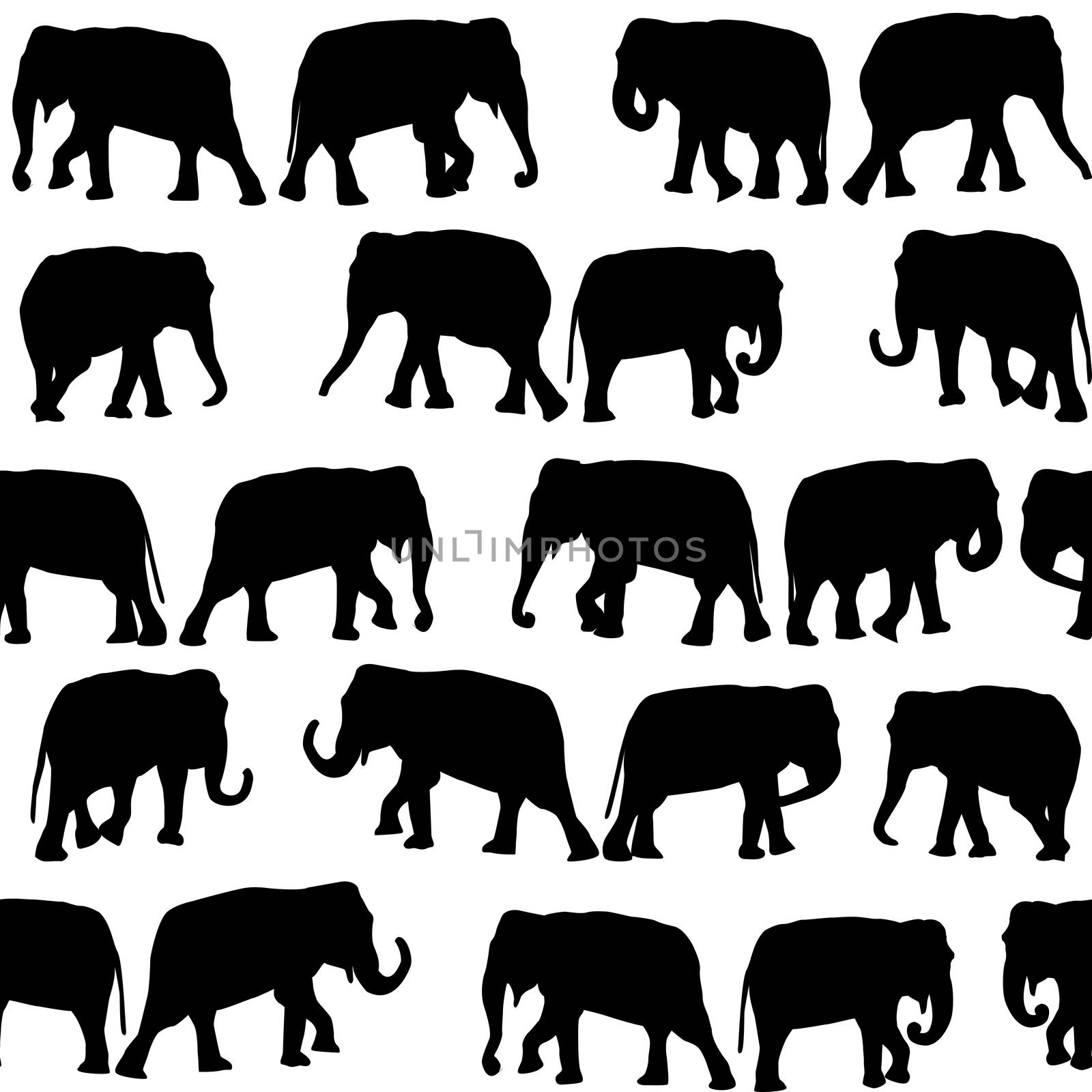 Black elephants seamless pattern by hibrida13