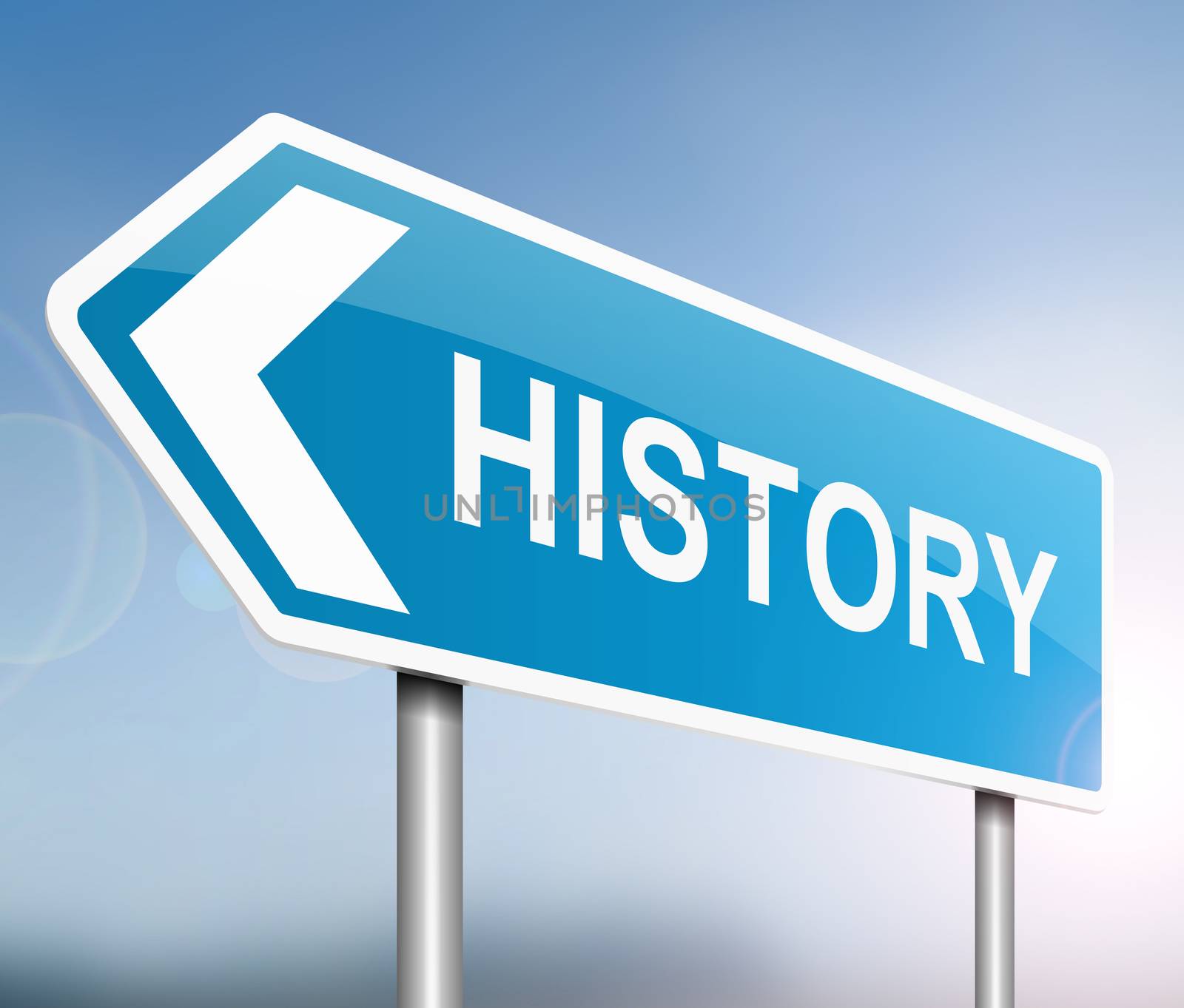 Illustration depicting a sign with a History concept.