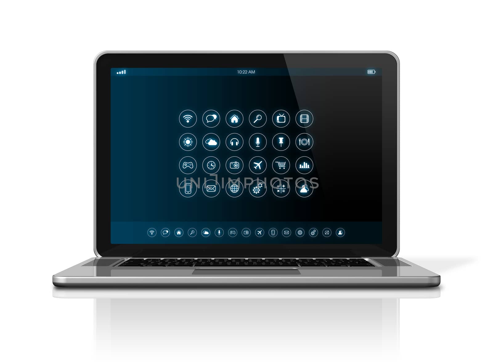 Laptop Computer - apps icons interface by daboost