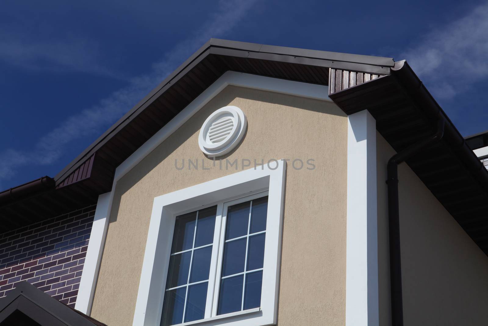 roof of modern house on blue sky