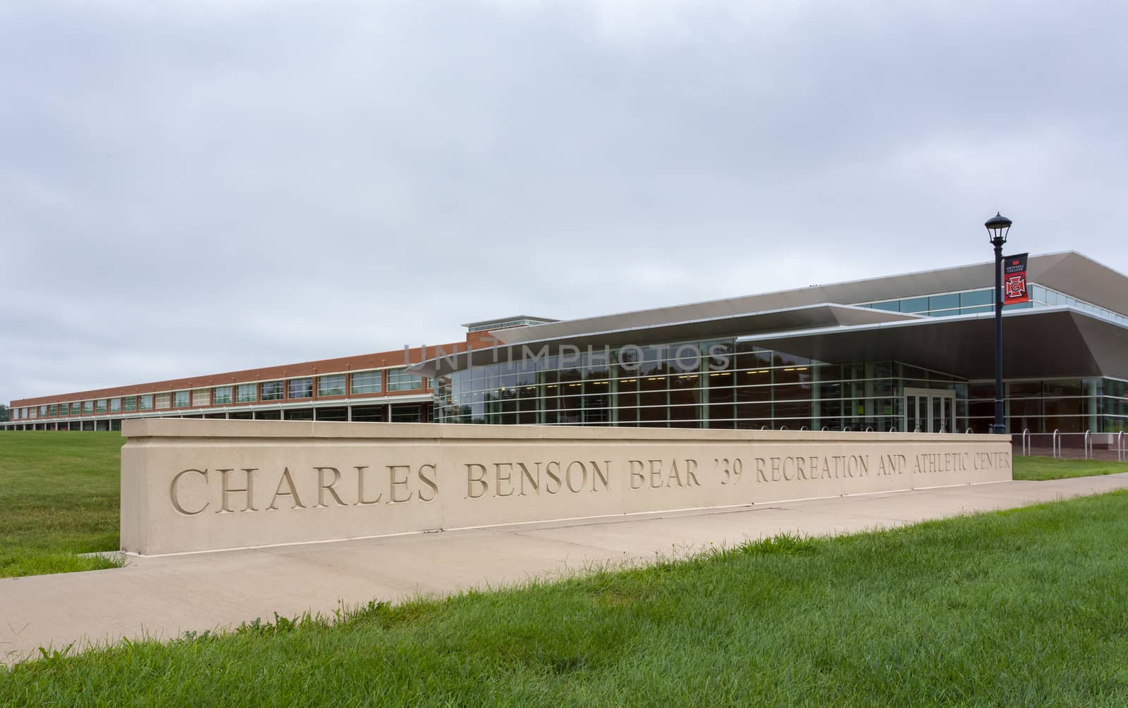 GRINNELL, IA/USA - AUGUST 8, 2015: Charles Benson Bear Recreation Center on the campus of Grinell College. Grinnell College is a private liberal arts college  known for its rigorous academics and tradition of social responsibility.