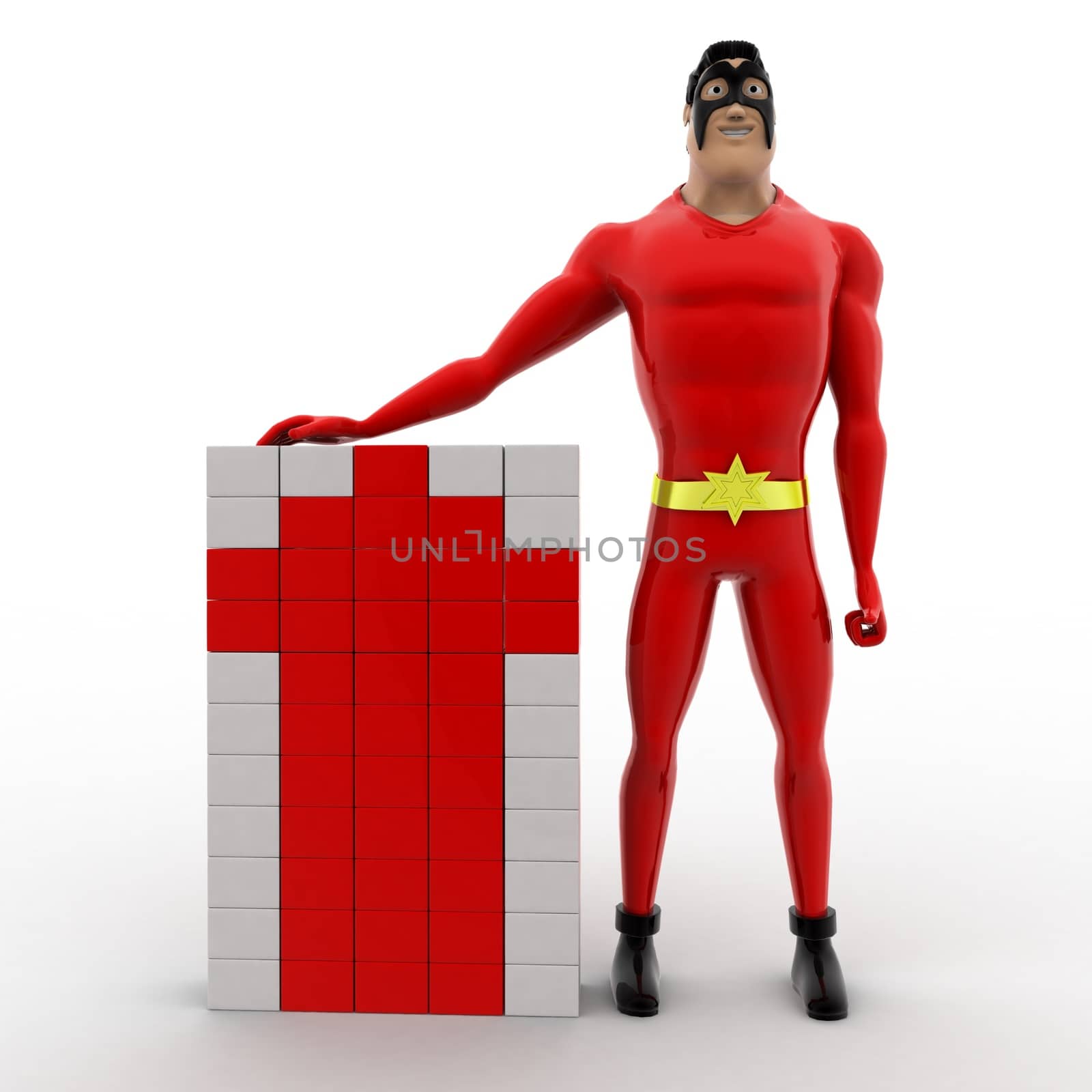 3d superhero making arrow from cubes concept by touchmenithin@gmail.com