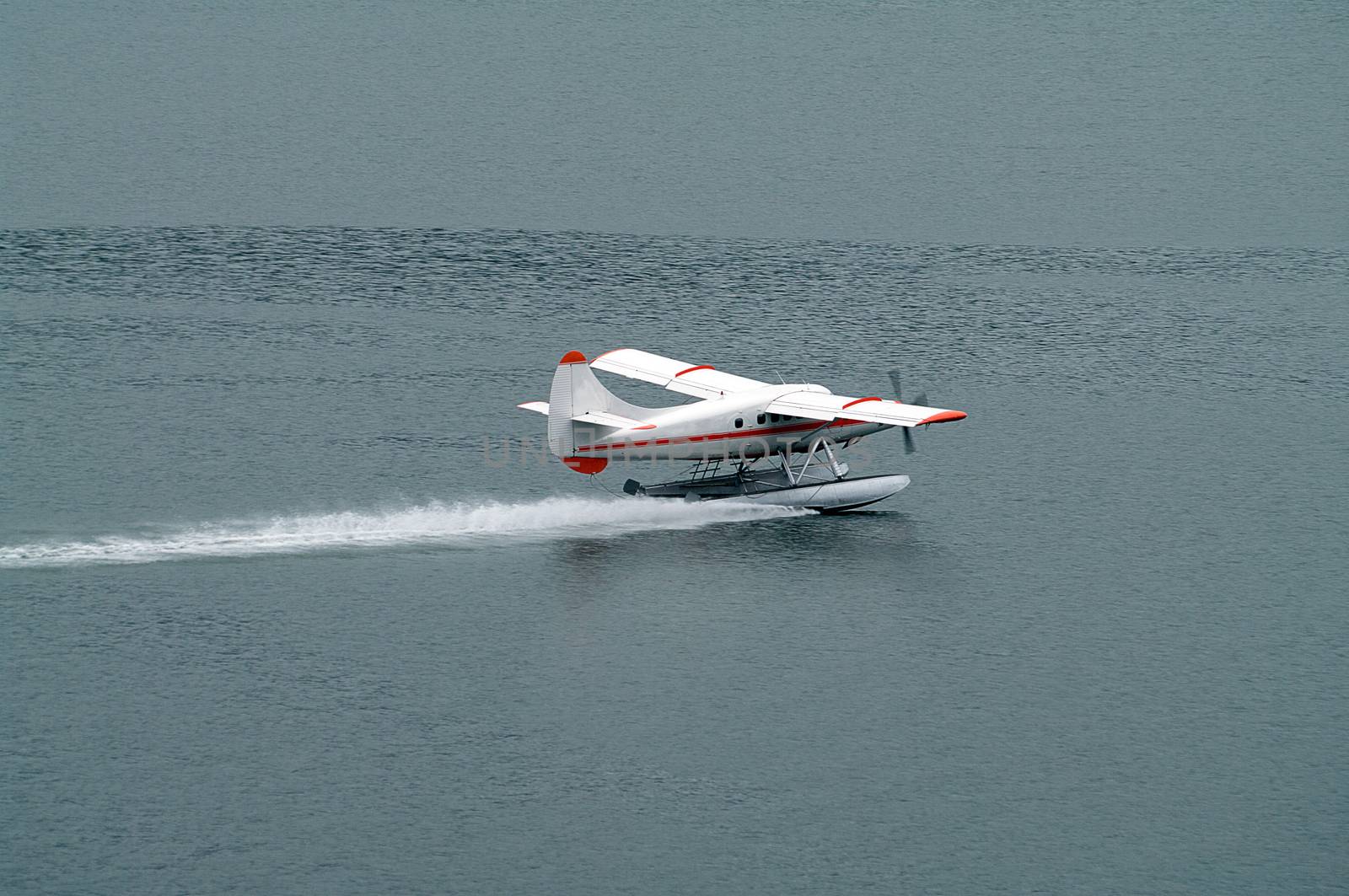 Landing Seaplane at Juneau Alaska