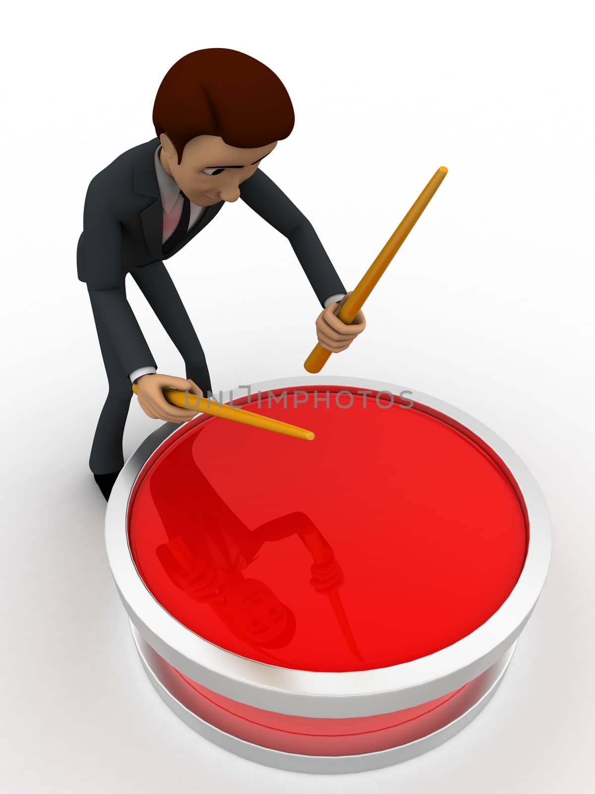 3d man play drum concept by touchmenithin@gmail.com