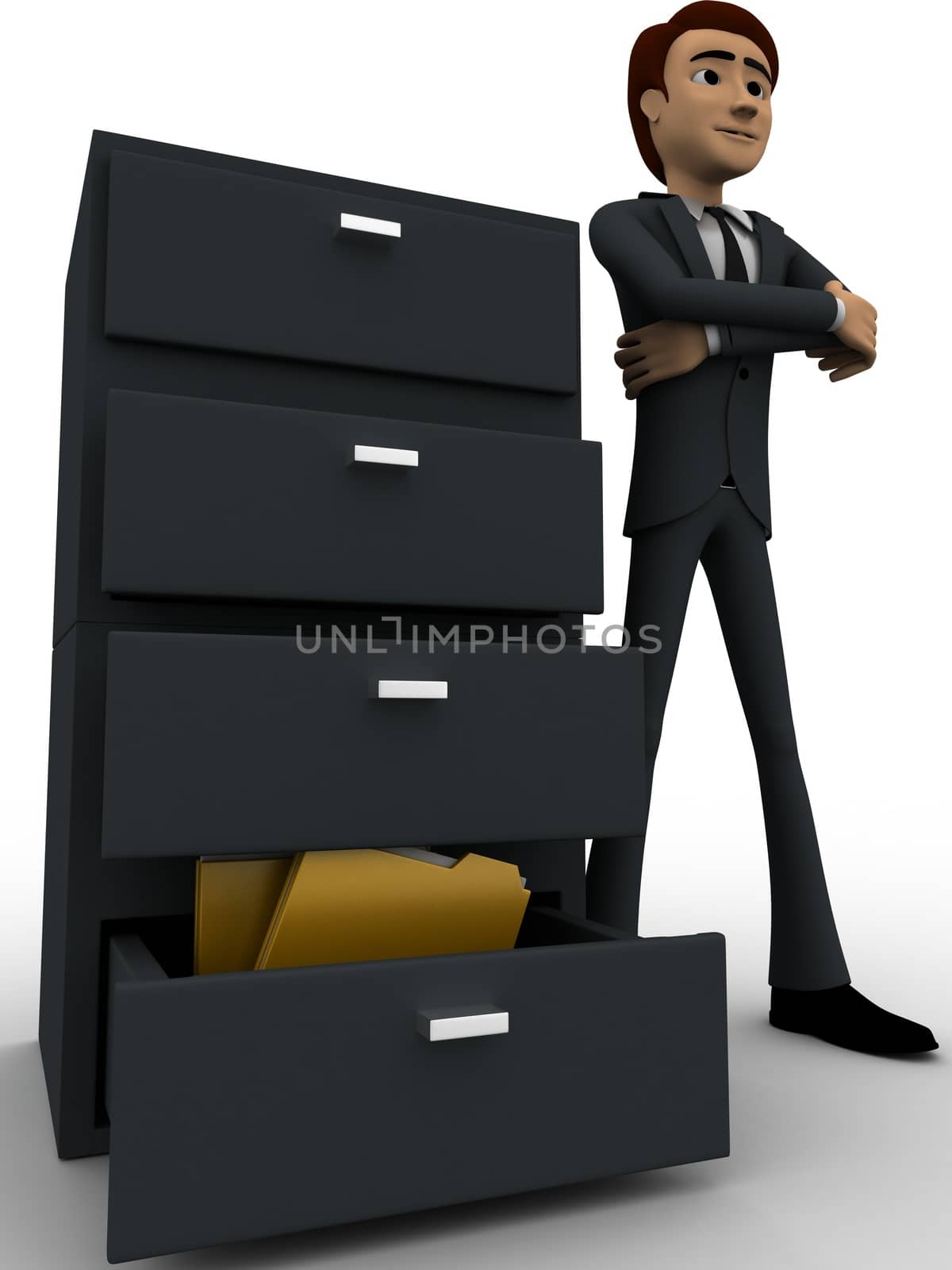 3d man with file drawer concept by touchmenithin@gmail.com