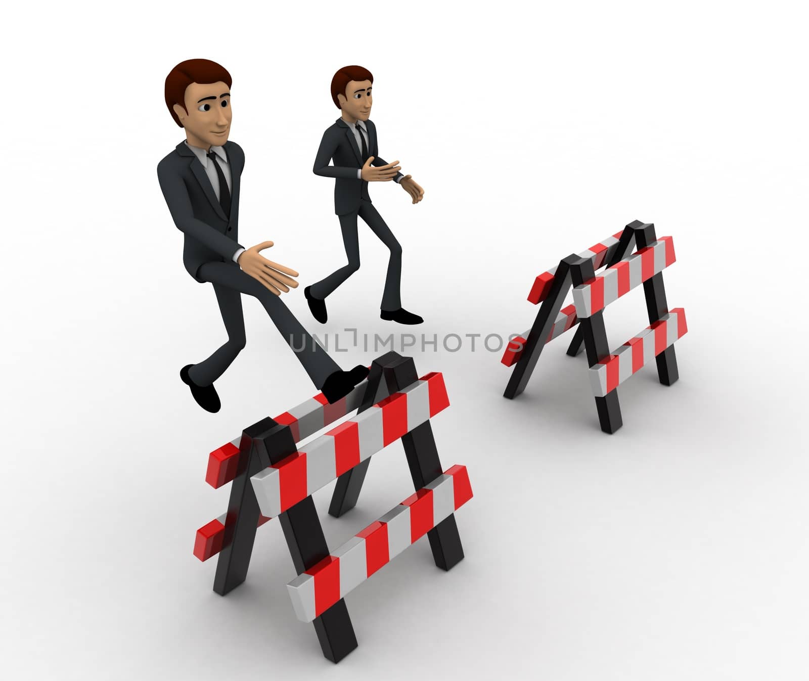 3d man jumping barrier concept by touchmenithin@gmail.com