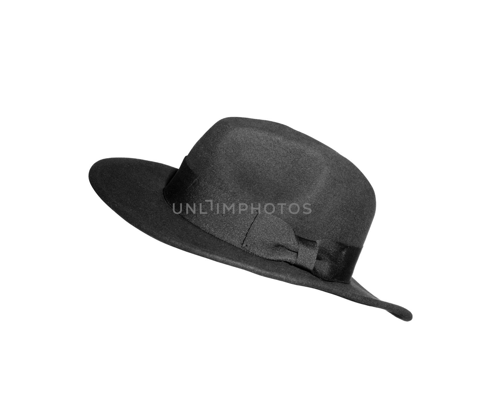 Black hat on white background