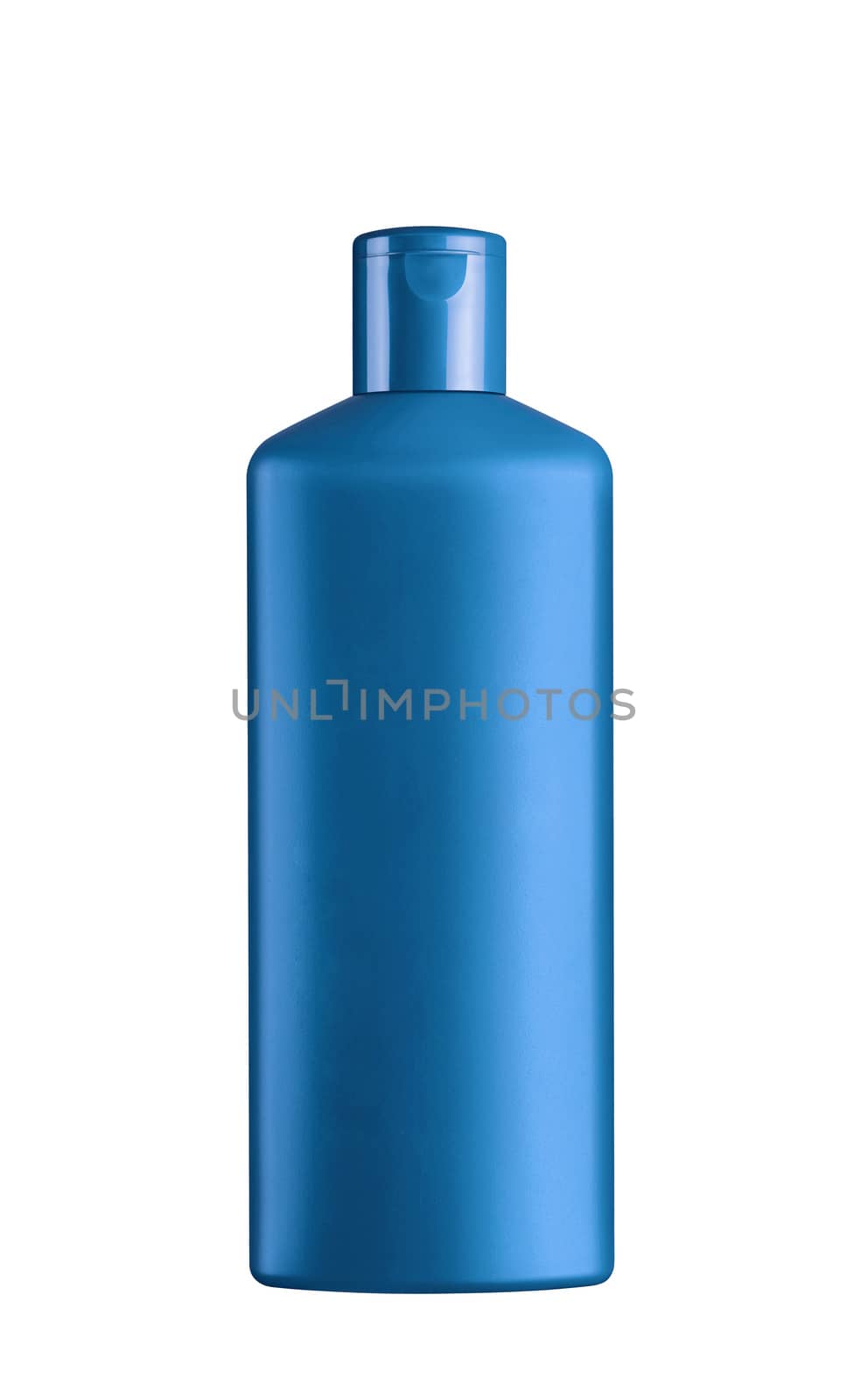 Plastic shampoo bottle on a white background