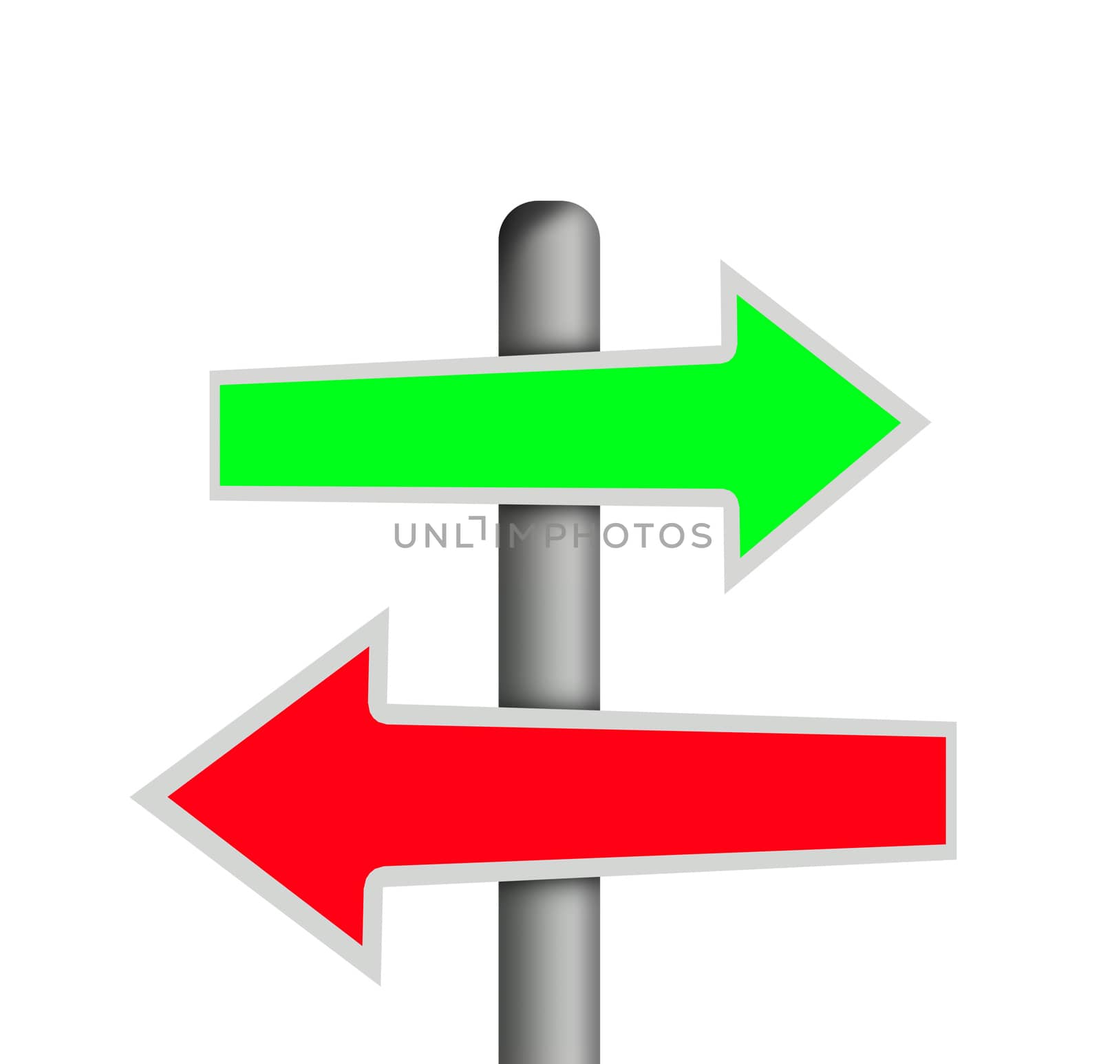 two road signs isolated on white