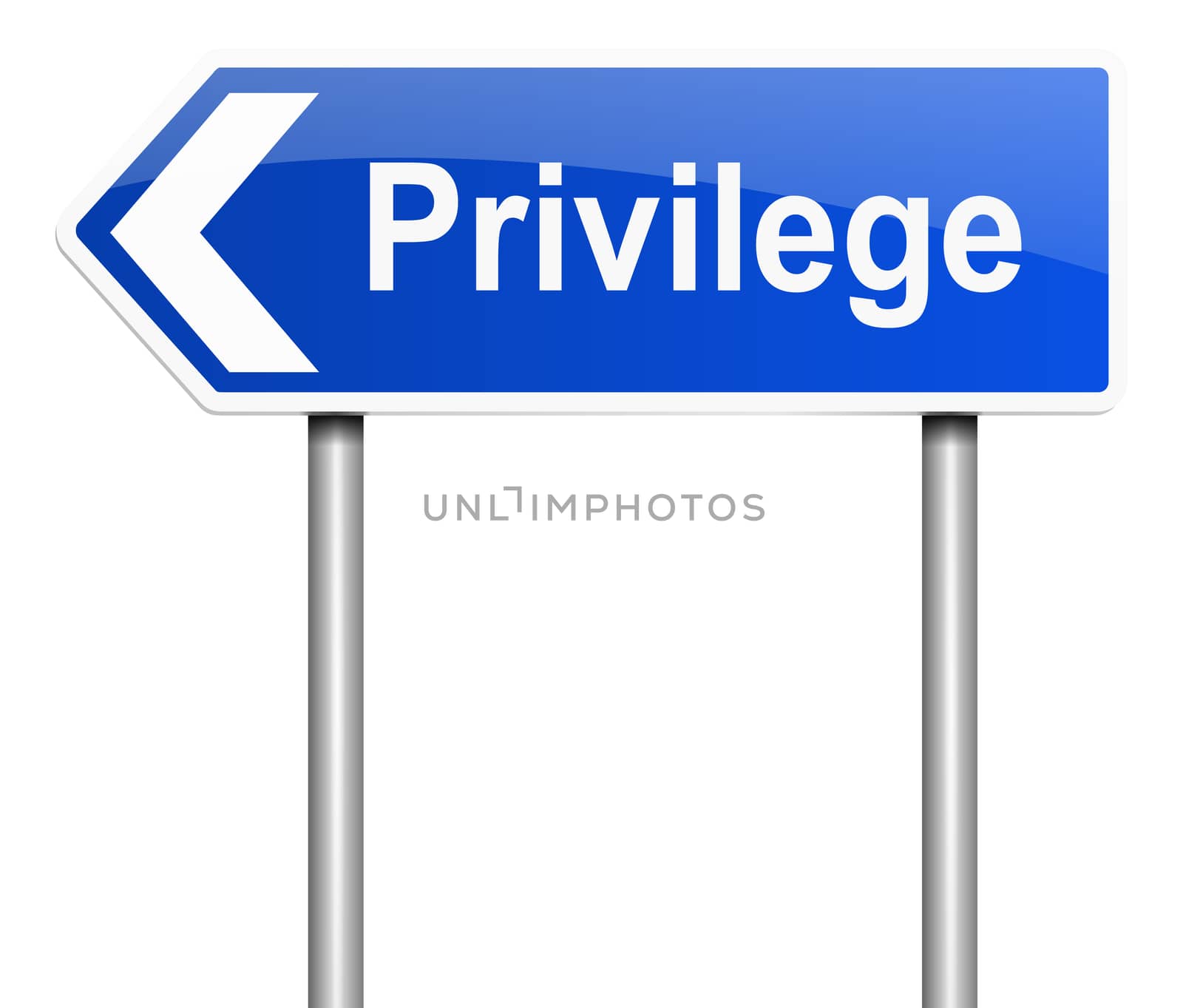 Illustration depicting a sign with a privilege concept.