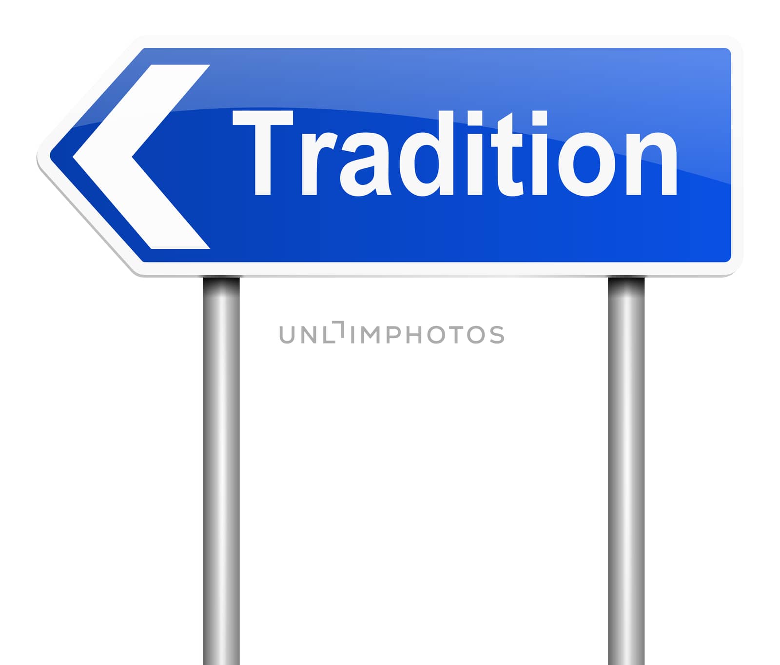 Illustration depicting a sign with a tradition concept.