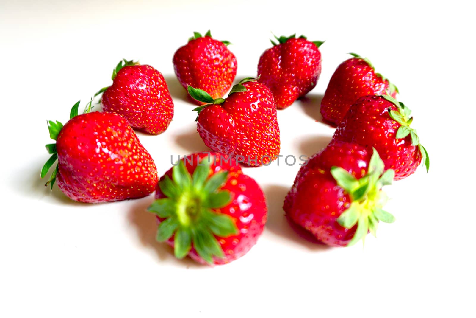 close up Fresh Strawberry isolated on white background