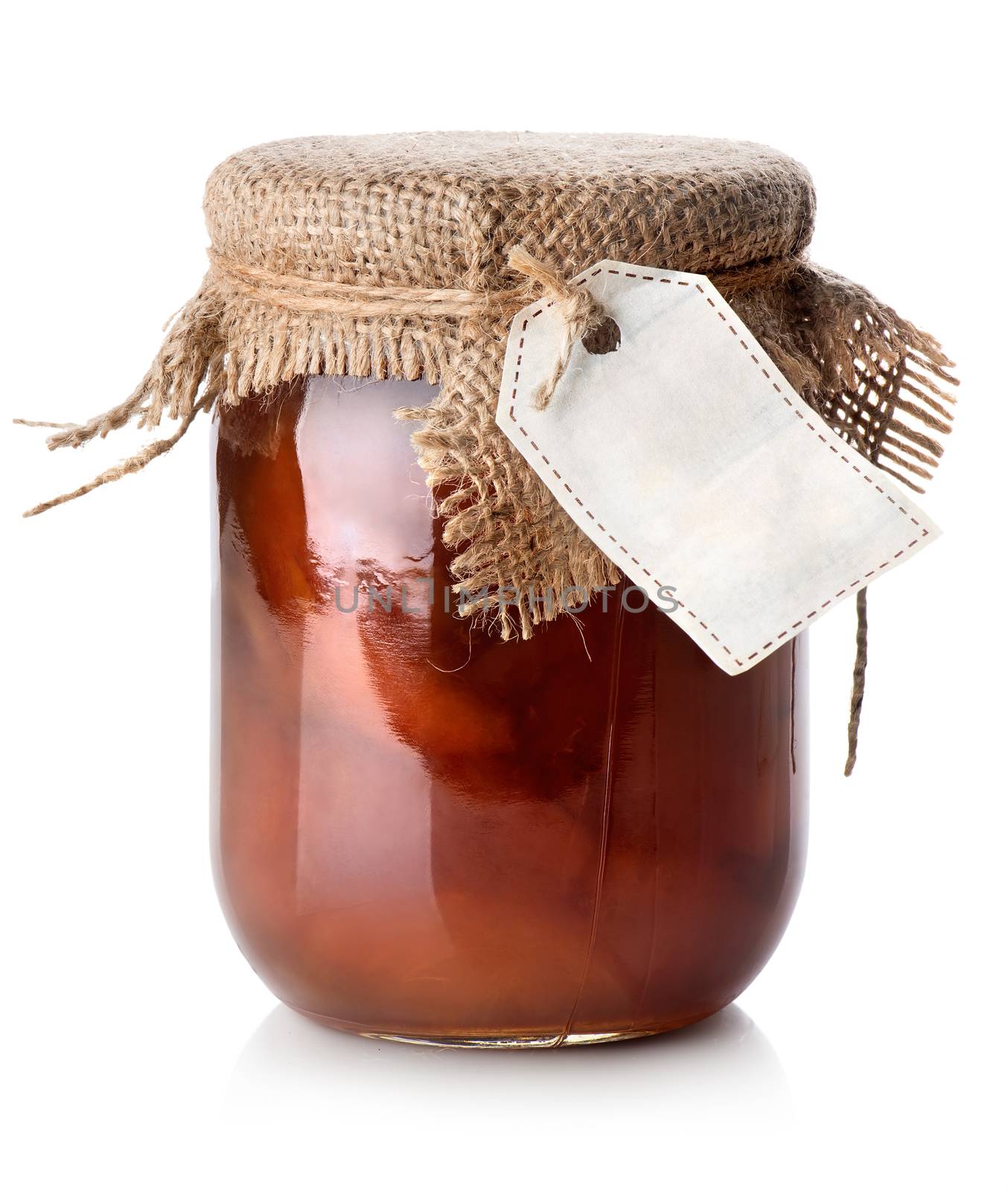 Jar of confiture isolated on a white background