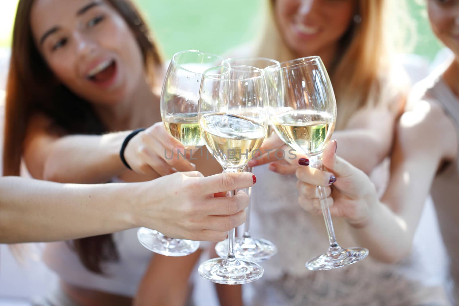 group of young women toasting by ALotOfPeople