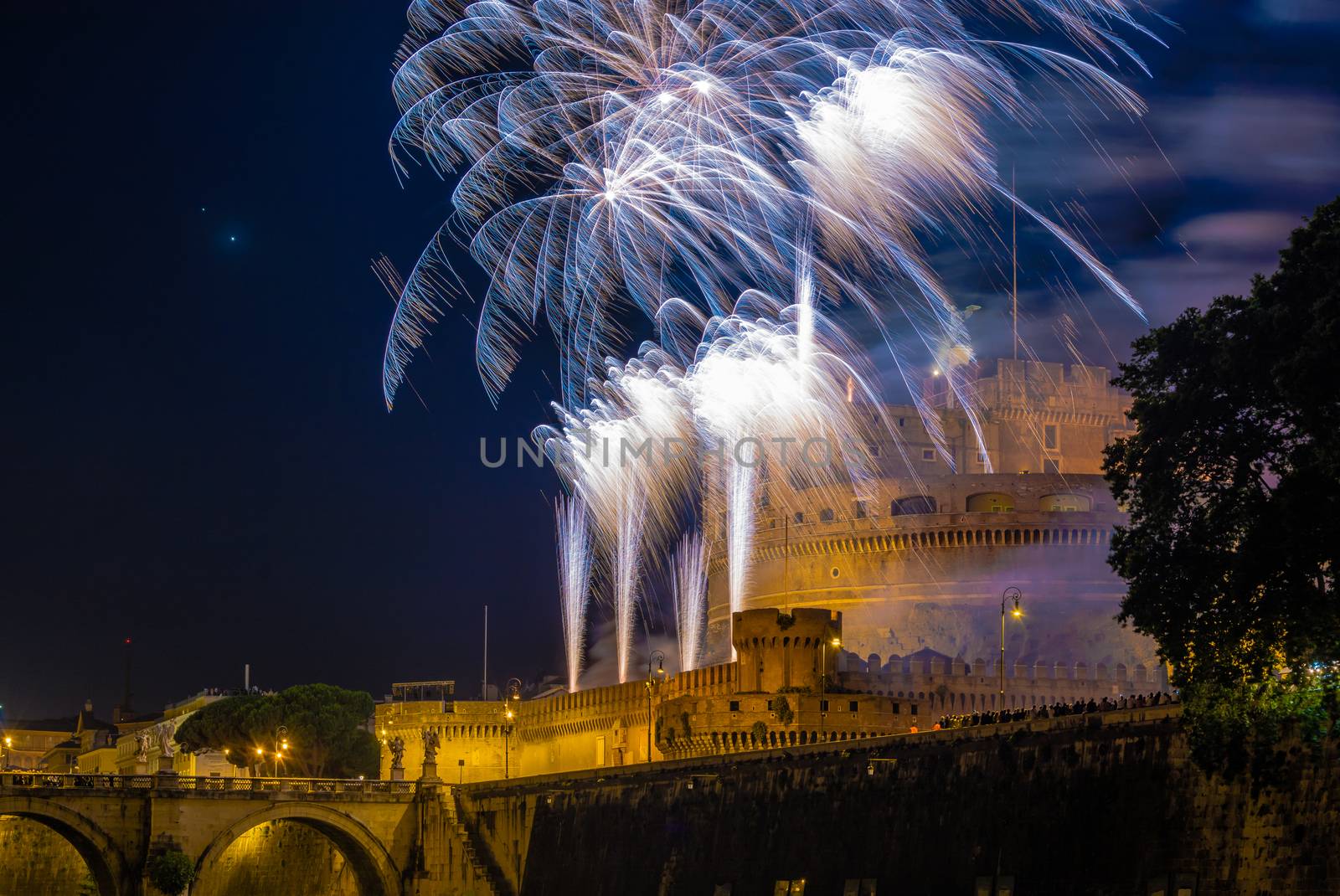 Traditional fireworks show at Castel Sant'Angelo on the feast of St. Peter and Paul, patrons of Rome