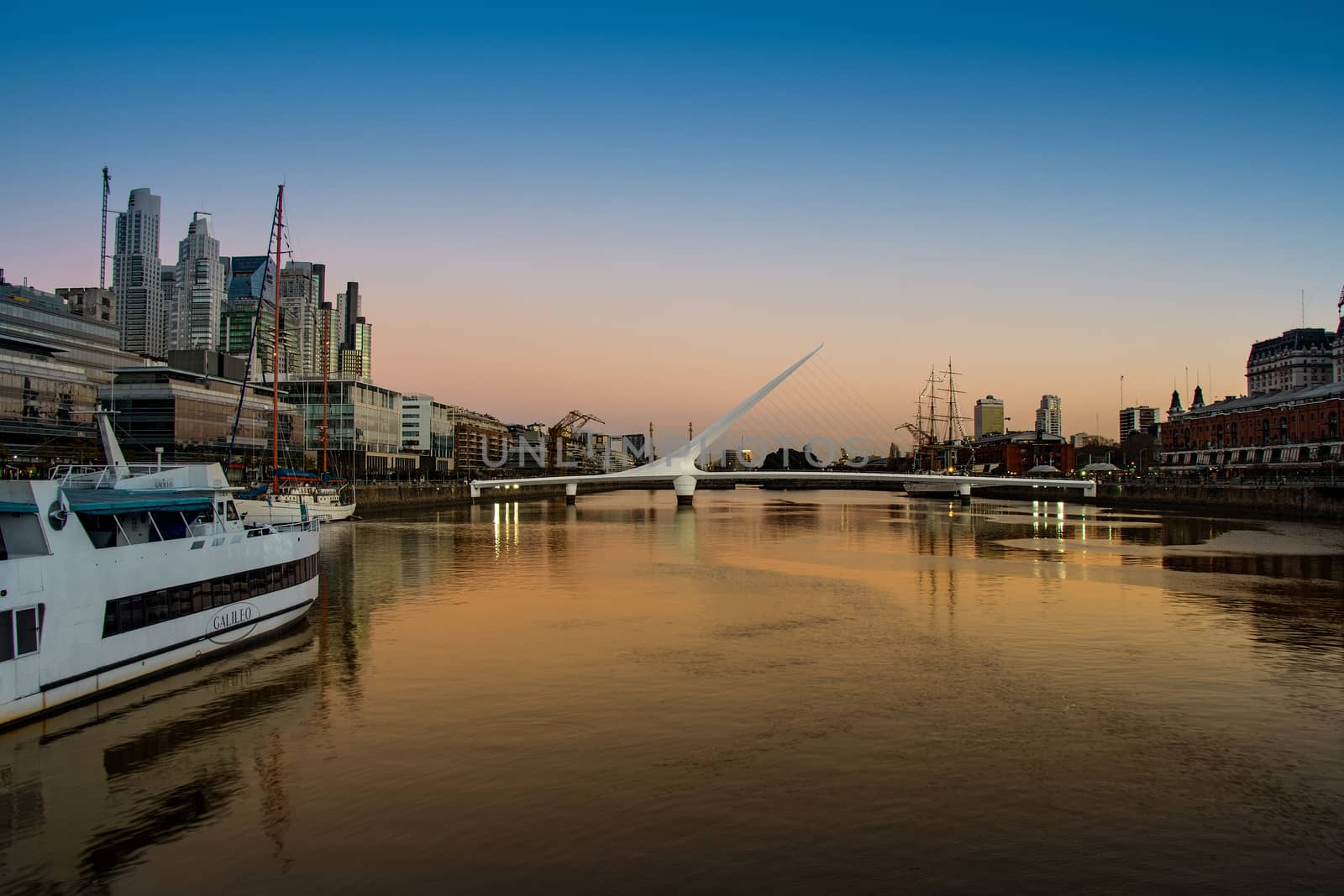 Womens bridge at night, Puerto Madero Buenos Aires Argentine