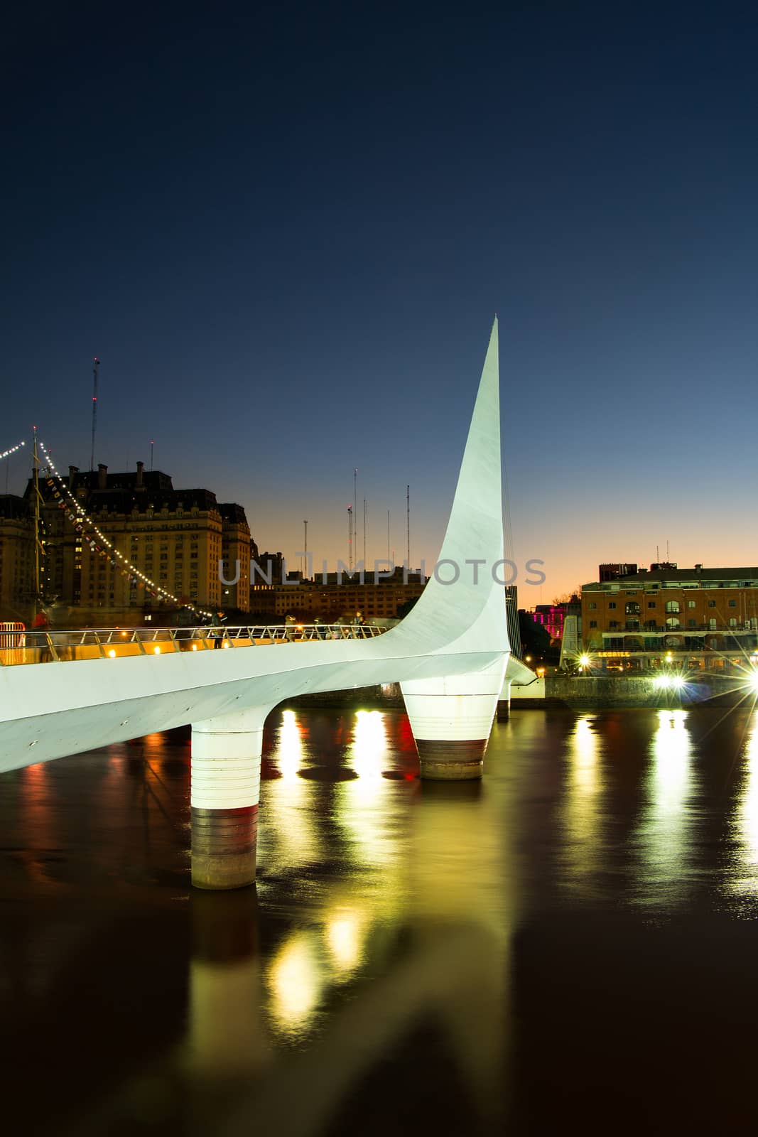 Womens bridge at night, Puerto Madero Buenos Aires Argentine