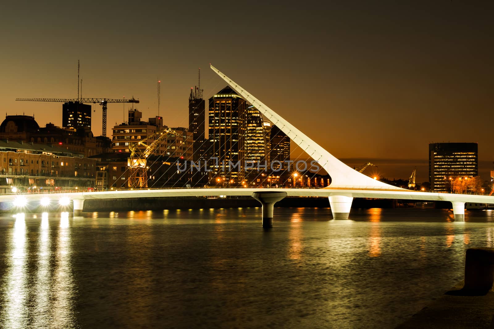 Womens bridge at night, Puerto Madero Buenos Aires Argentine