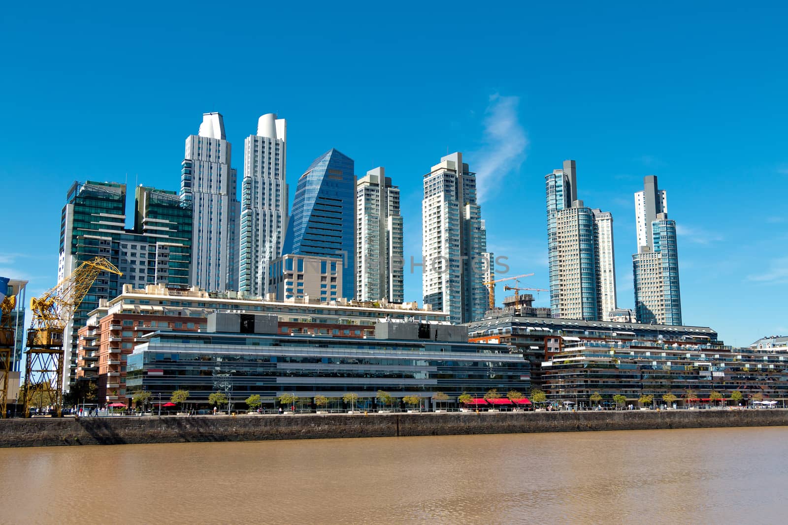 Harbor Puerto Madero Buenos Aires Argentine, skyline and ships