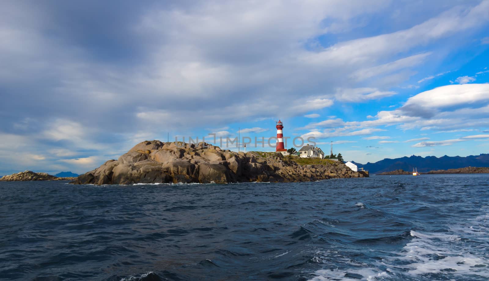 Lighthouse on norwegian island Skrova