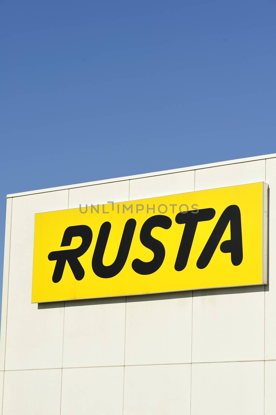 STOCKHOLM - MAY 1 2013: Rusta logo sign on showroom premises photographed on may 1th 2013 in Stockholm, Sweden.