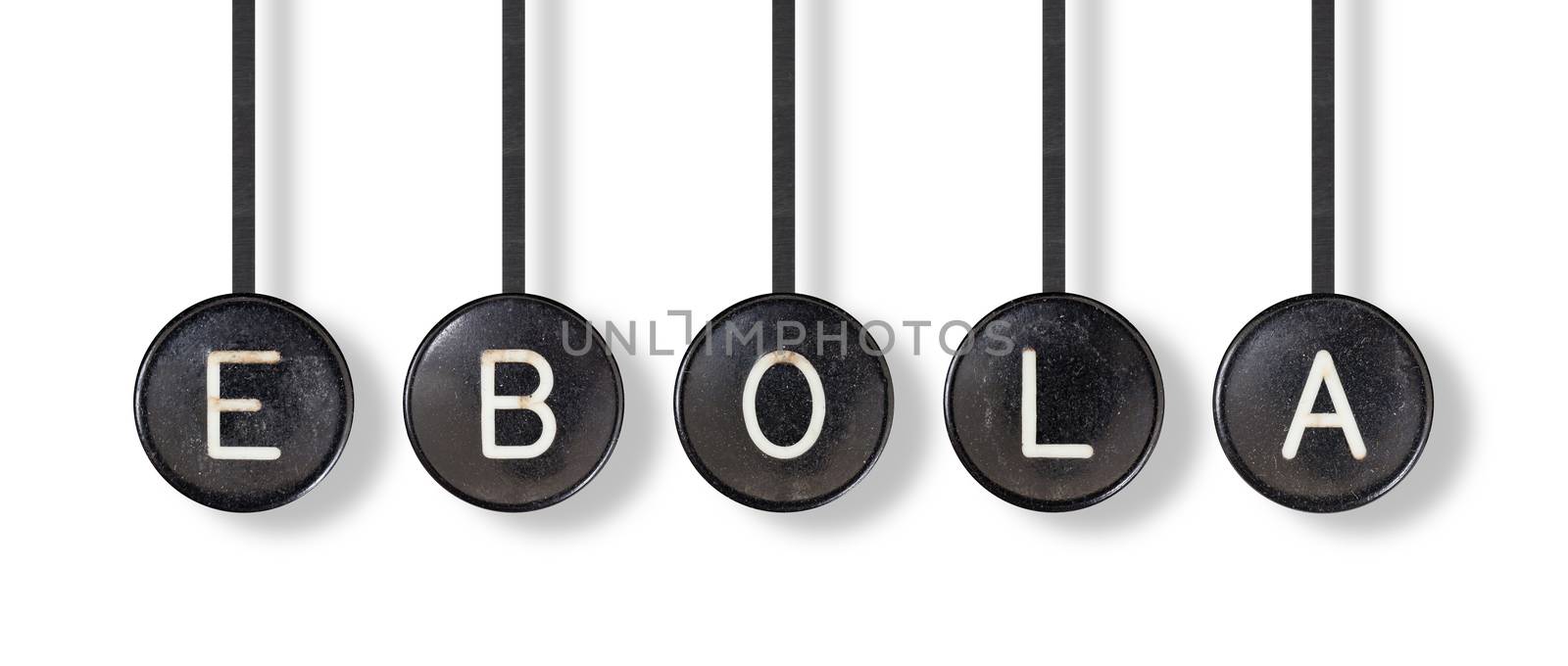 Typewriter buttons, isolated on white background - Ebola