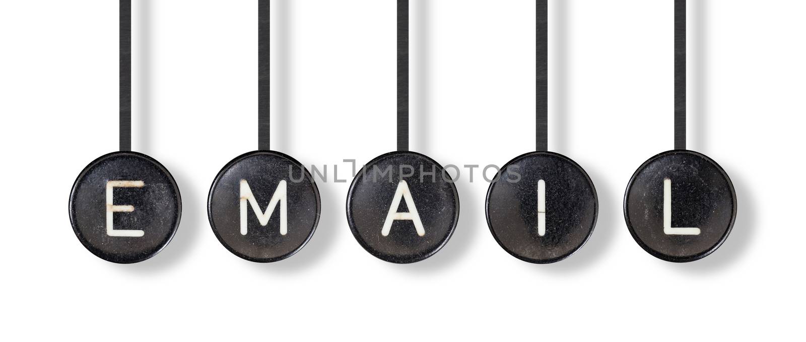 Typewriter buttons, isolated on white background - Email