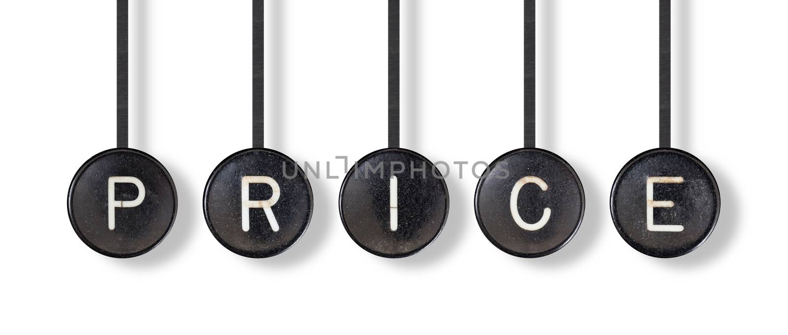 Typewriter buttons, isolated on white background - Price